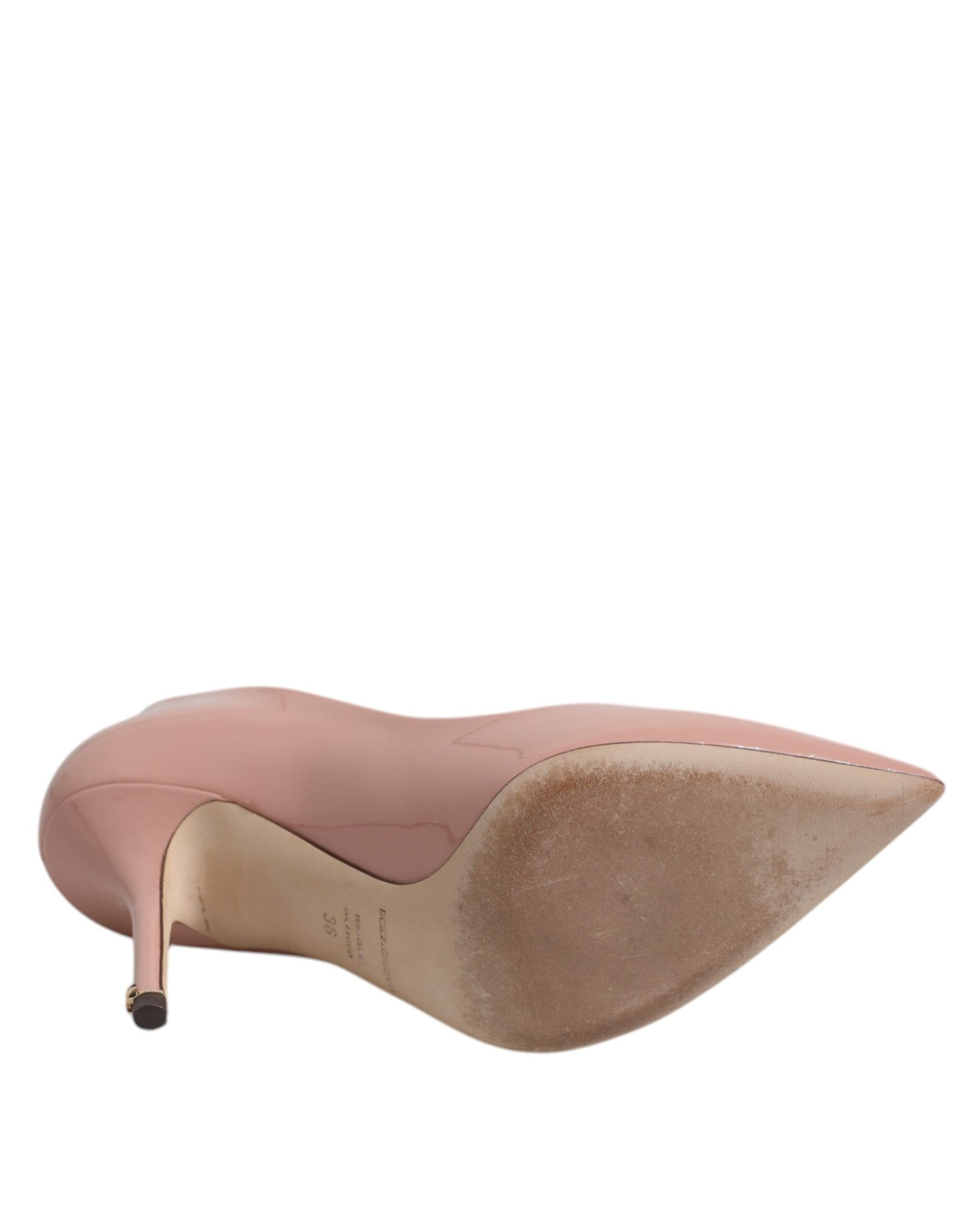 Escarpins à talons aiguilles en cuir verni rose Dolce & Gabbana
