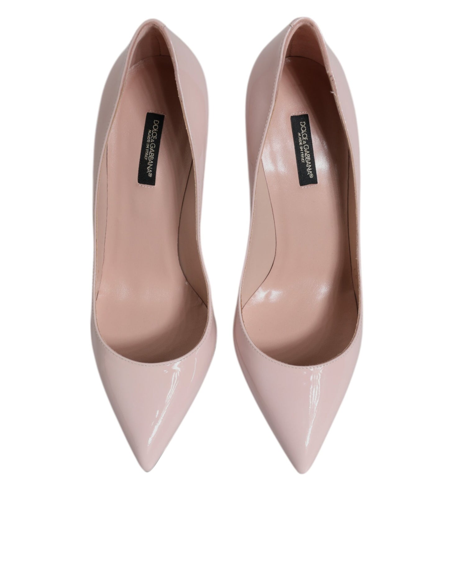 Escarpins à talons aiguilles en cuir verni rose Dolce & Gabbana