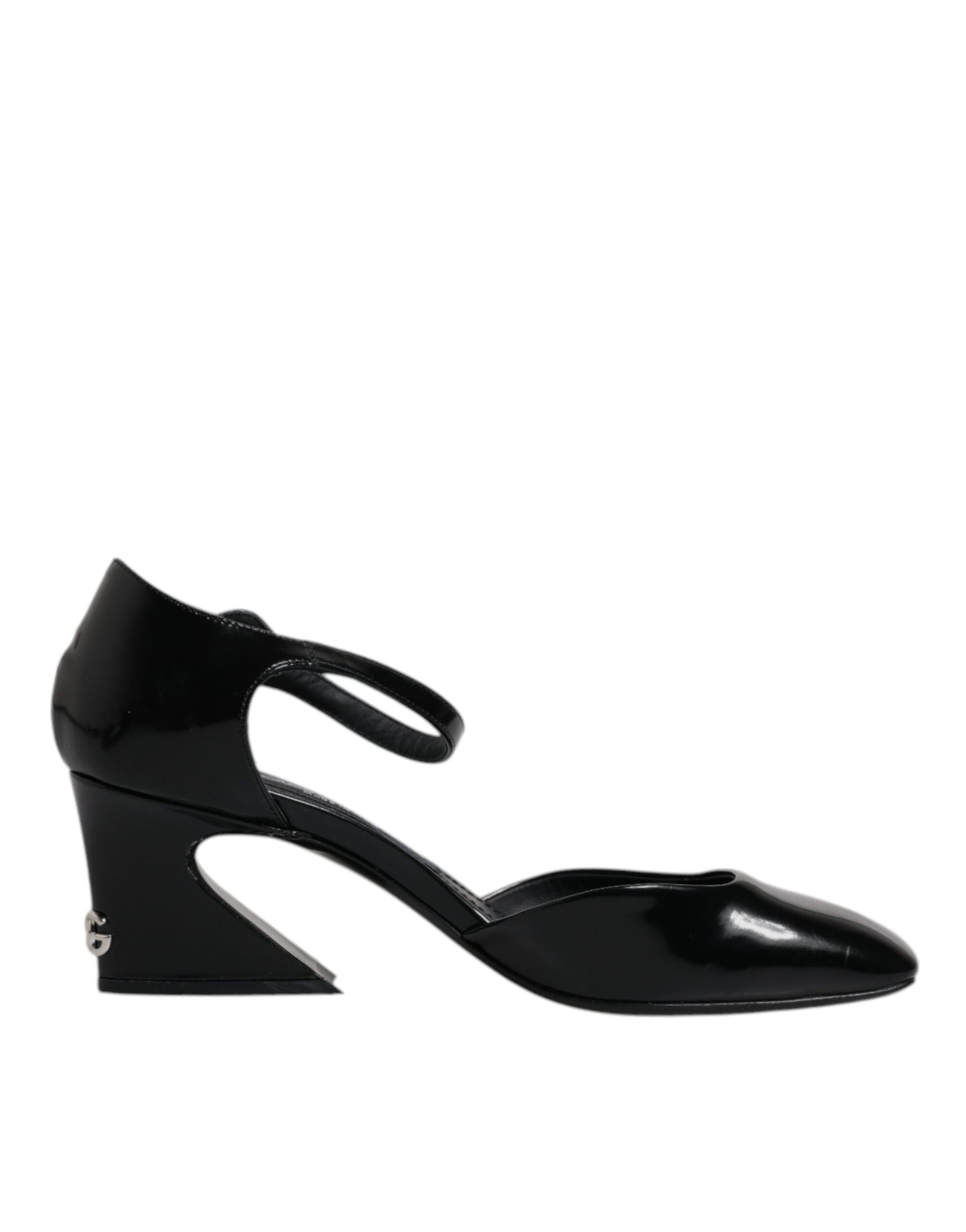 Dolce & Gabbana Black Leather Jackie Ankle Strap Sandals Shoes by Dolce & Gabbana