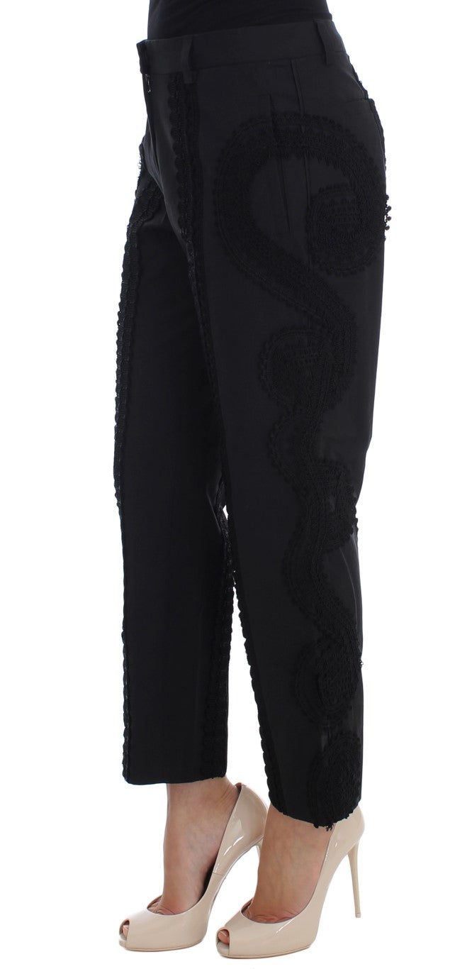 Pantalon capri élégant noir Torero de Dolce & Gabbana