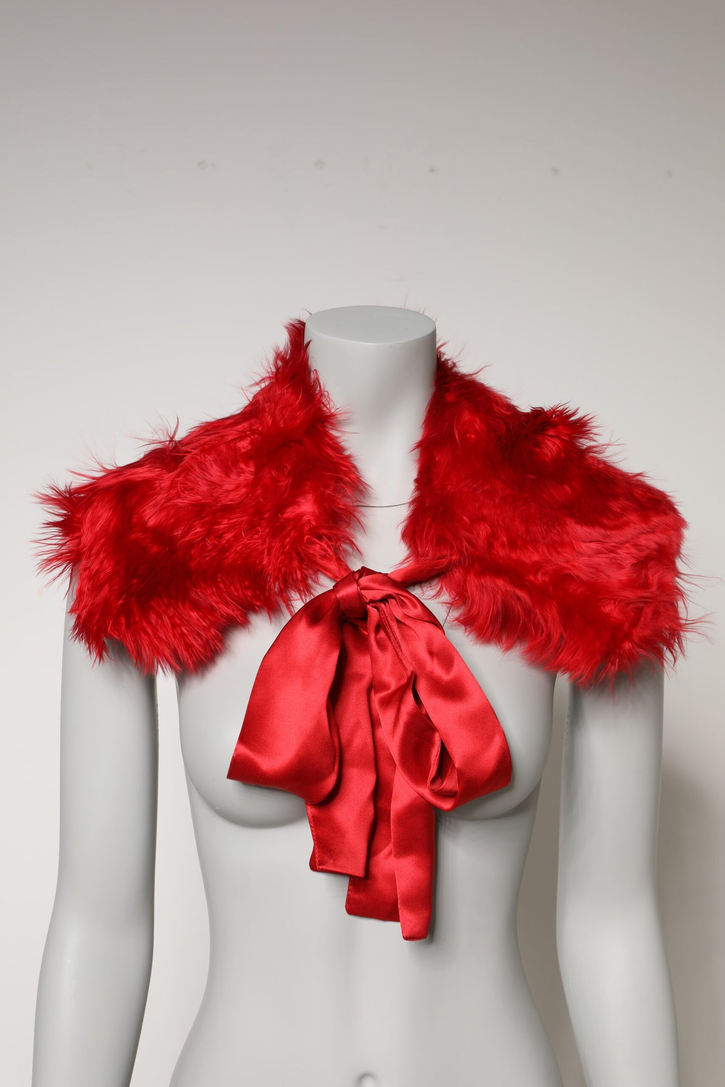 Dolce & Gabbana Red Alpaca Fur Women Neck Warmer Winter Scarf by Dolce & Gabbana
