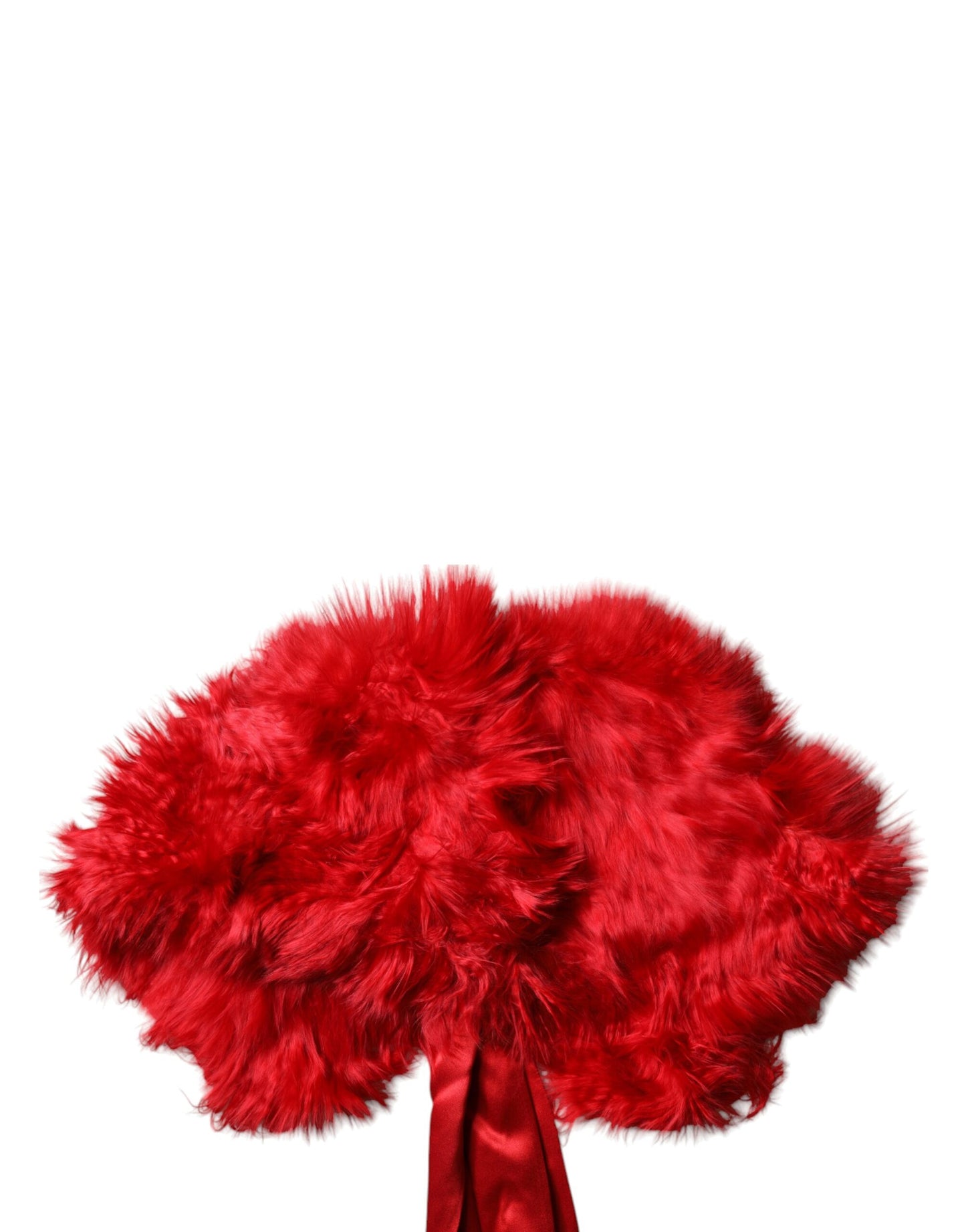 Dolce & Gabbana Red Alpaca Fur Women Neck Warmer Winter Scarf by Dolce & Gabbana
