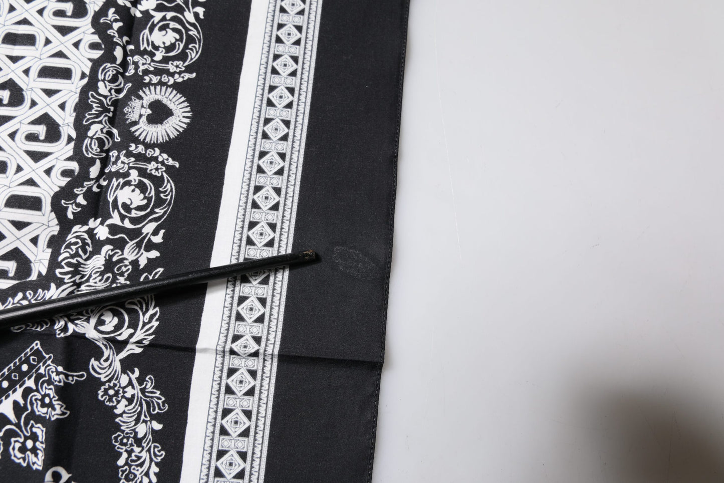 Dolce & Gabbana Black Logo Monogram Cotton Handkerchief Scarf by Dolce & Gabbana