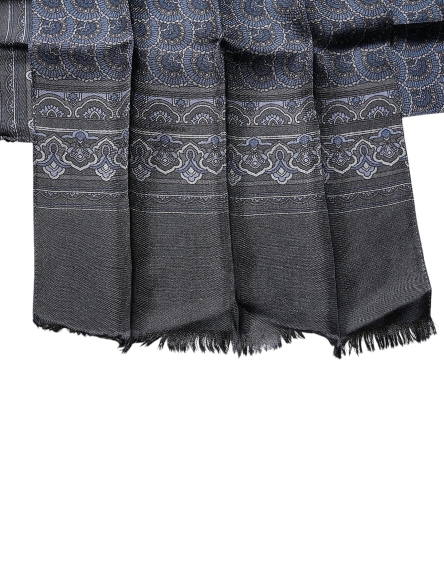 Dolce & Gabbana Dark Blue Fantasy Silk Neck Wrap Shawl Scarf by Dolce & Gabbana