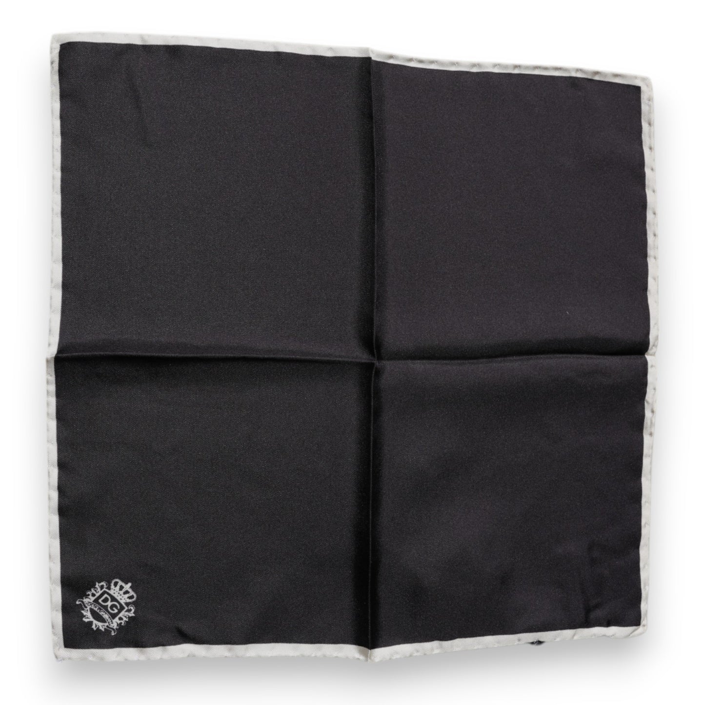 Dolce & Gabbana Black Crown Logo Square Handkerchief Scarf by Dolce & Gabbana