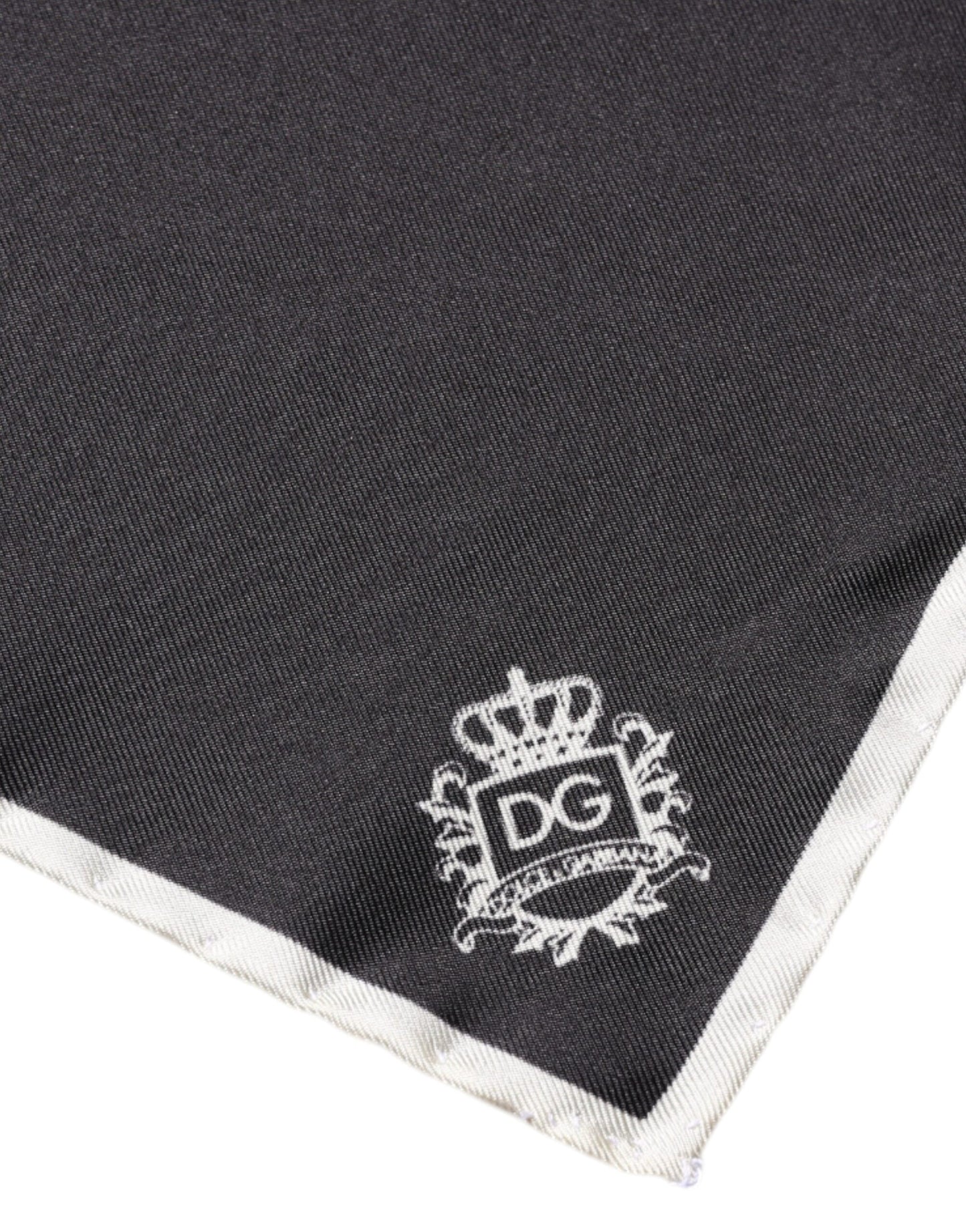 Dolce & Gabbana Black Crown Logo Square Handkerchief Scarf by Dolce & Gabbana