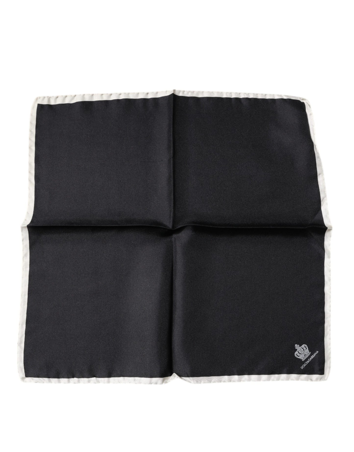 Dolce & Gabbana Black Crown Logo Square Handkerchief Scarf by Dolce & Gabbana