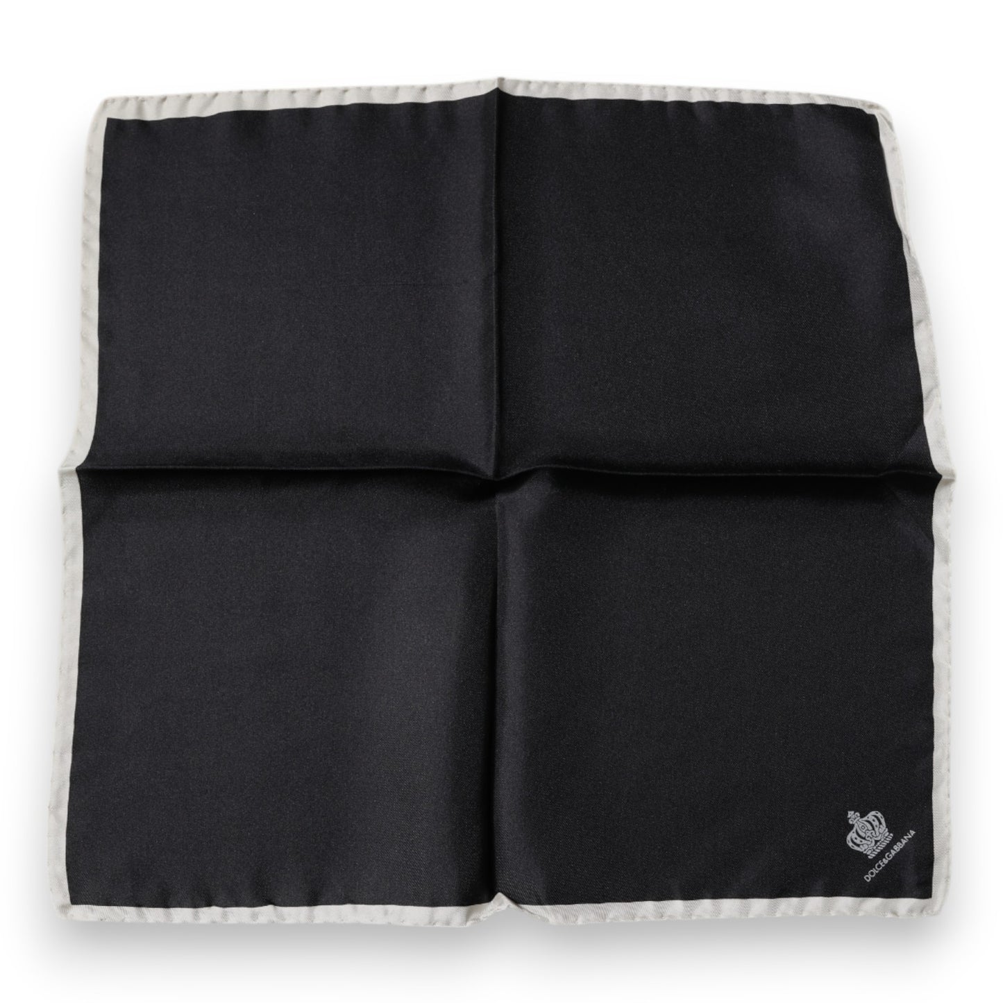 Dolce & Gabbana Black Crown Logo Square Handkerchief Scarf by Dolce & Gabbana