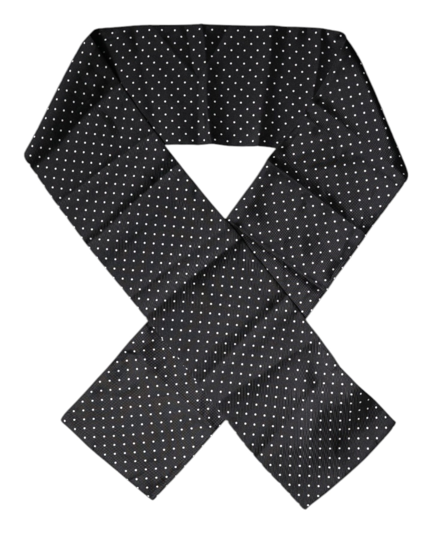 Foulard fin en soie à pois noirs Dolce & Gabbana