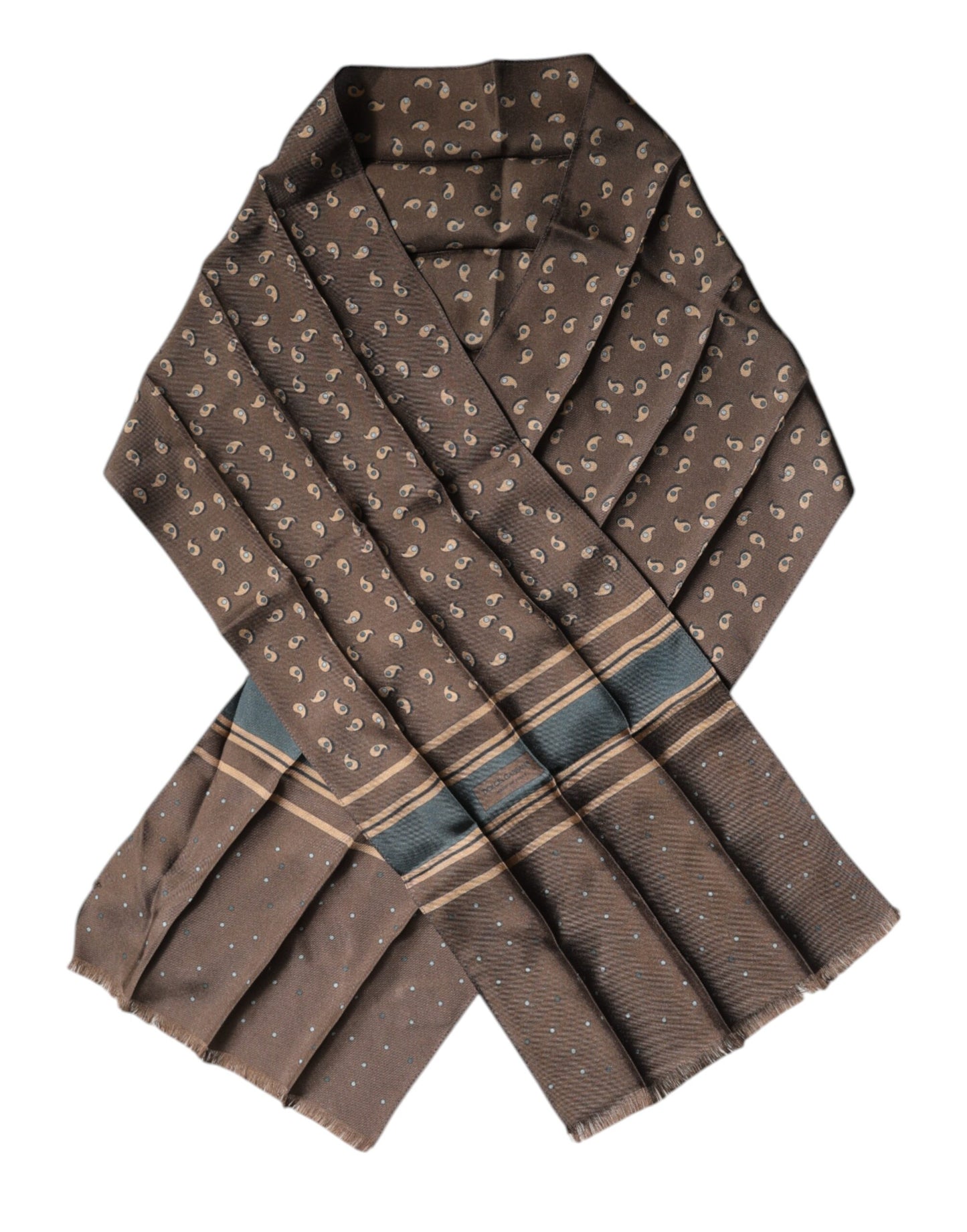 Dolce & Gabbana Brown Fantasy Silk Neck Wrap Shawl Scarf by Dolce & Gabbana