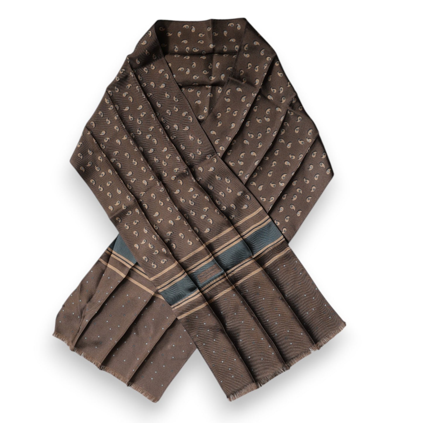 Dolce & Gabbana Brown Fantasy Silk Neck Wrap Shawl Scarf by Dolce & Gabbana