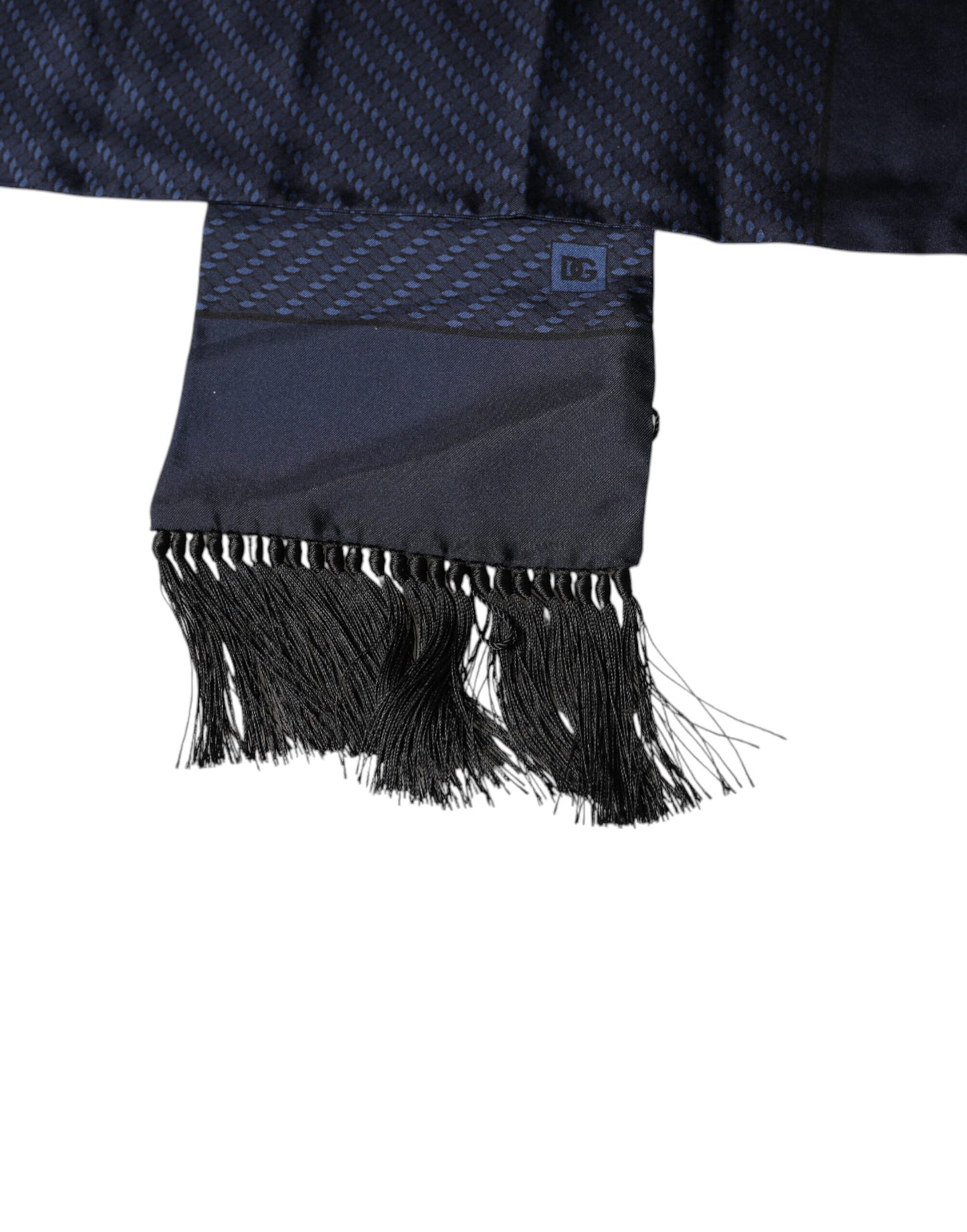 Dolce & Gabbana Dark Blue Fantasy Fringes Neck Wrap Scarf by Dolce & Gabbana