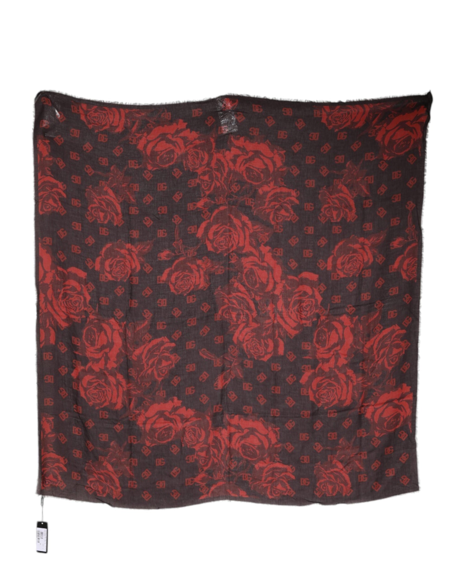 Dolce & Gabbana Black Red Floral Modal Wrap Shawl Scarf by Dolce & Gabbana