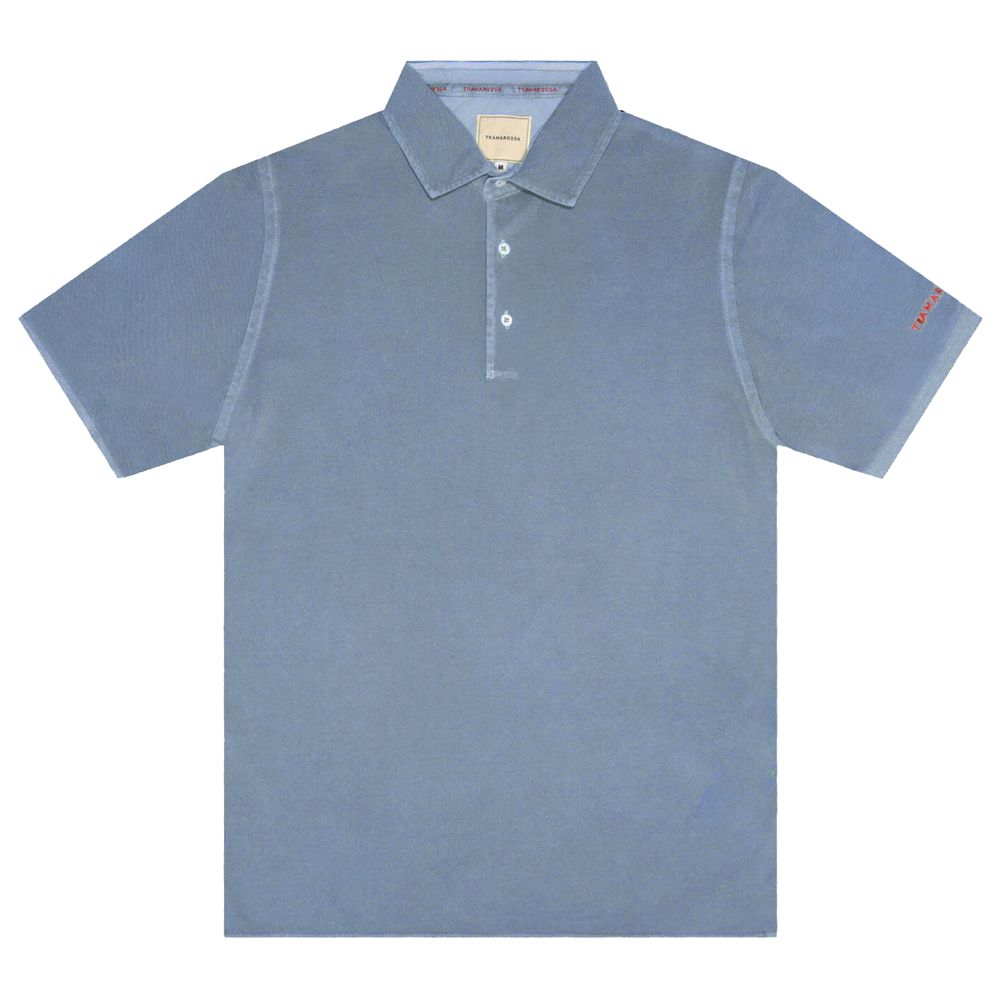 Polo homme en coton bleu clair Tramarossa