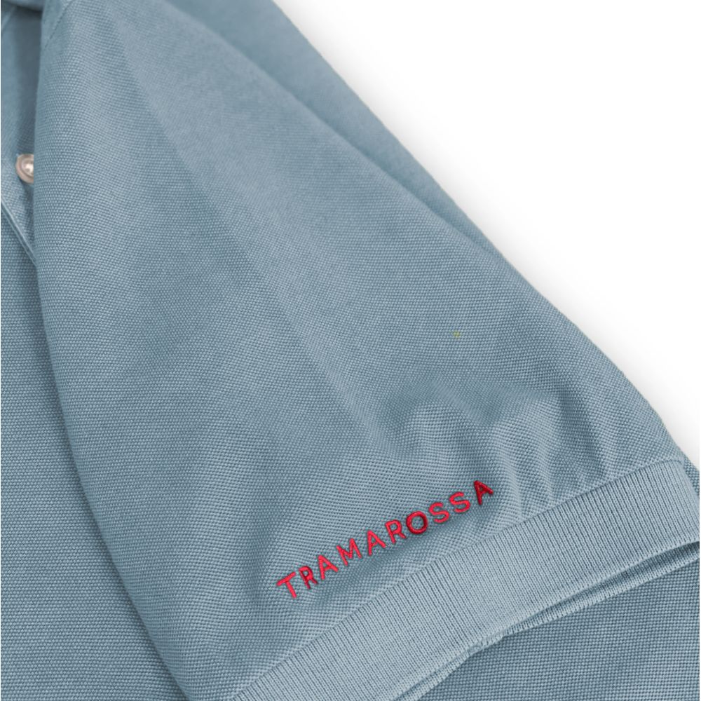 Polo homme en coton bleu clair Tramarossa
