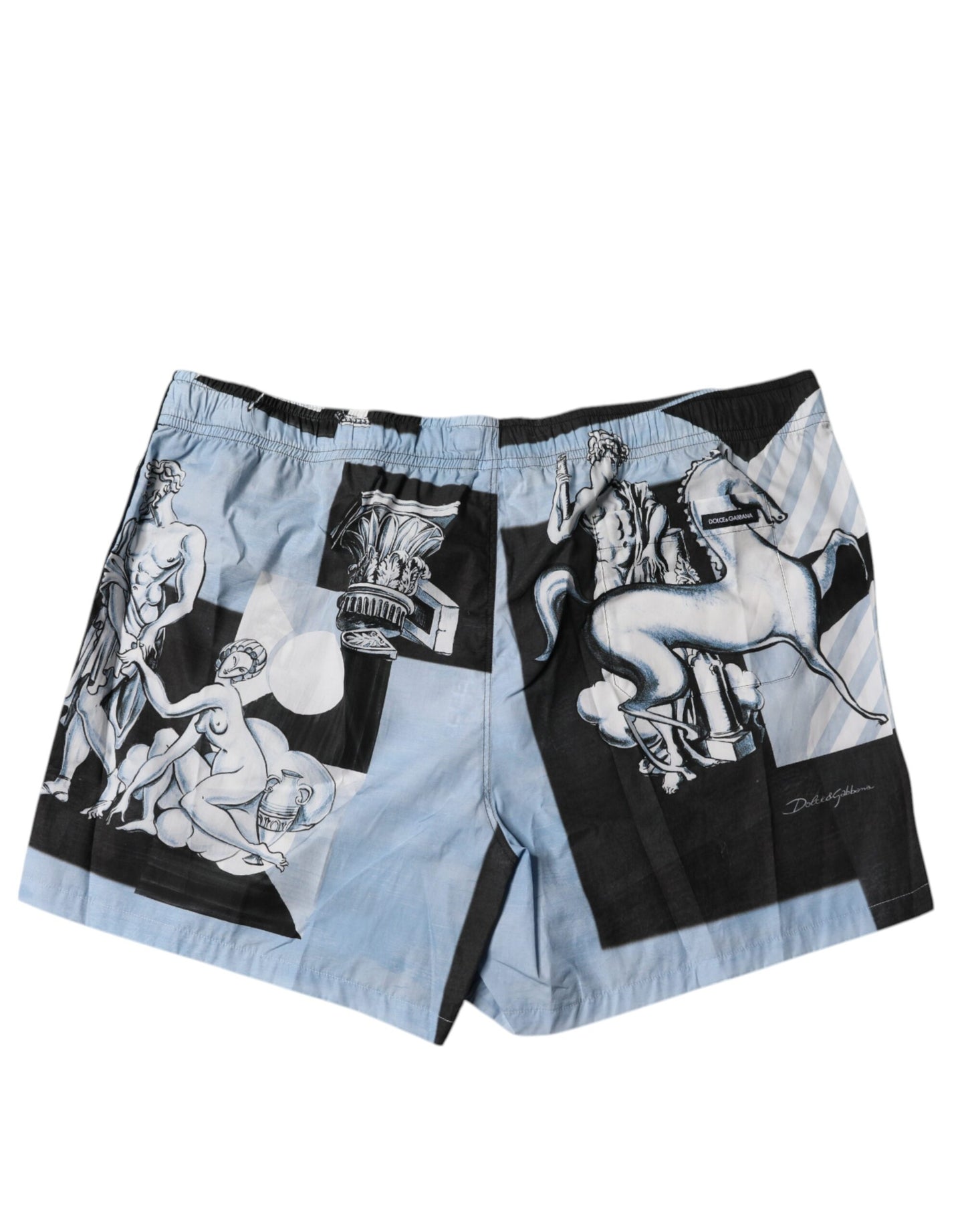 Short homme en coton imprimé statue bleu Dolce & Gabbana