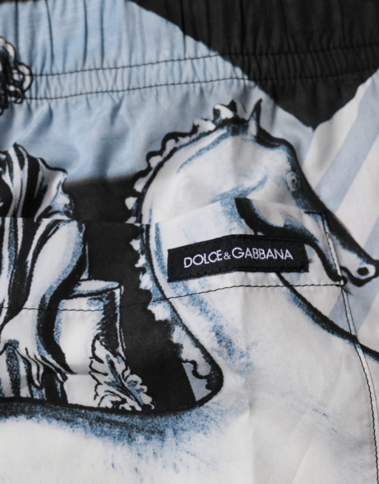 Short homme en coton imprimé statue bleu Dolce & Gabbana