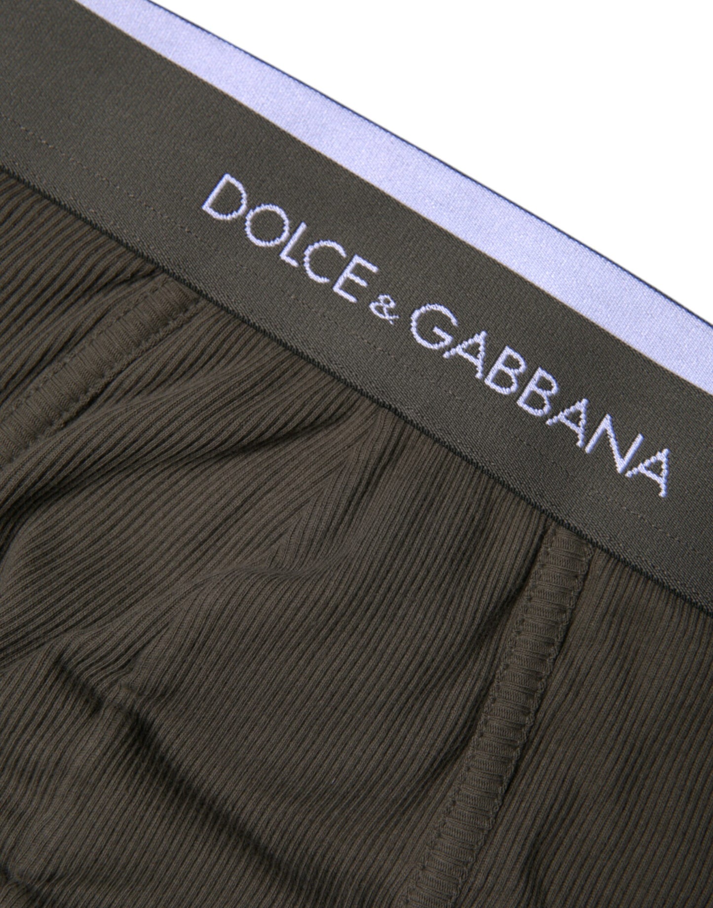 Slip mi-long en coton gris Dolce & Gabbana pour homme