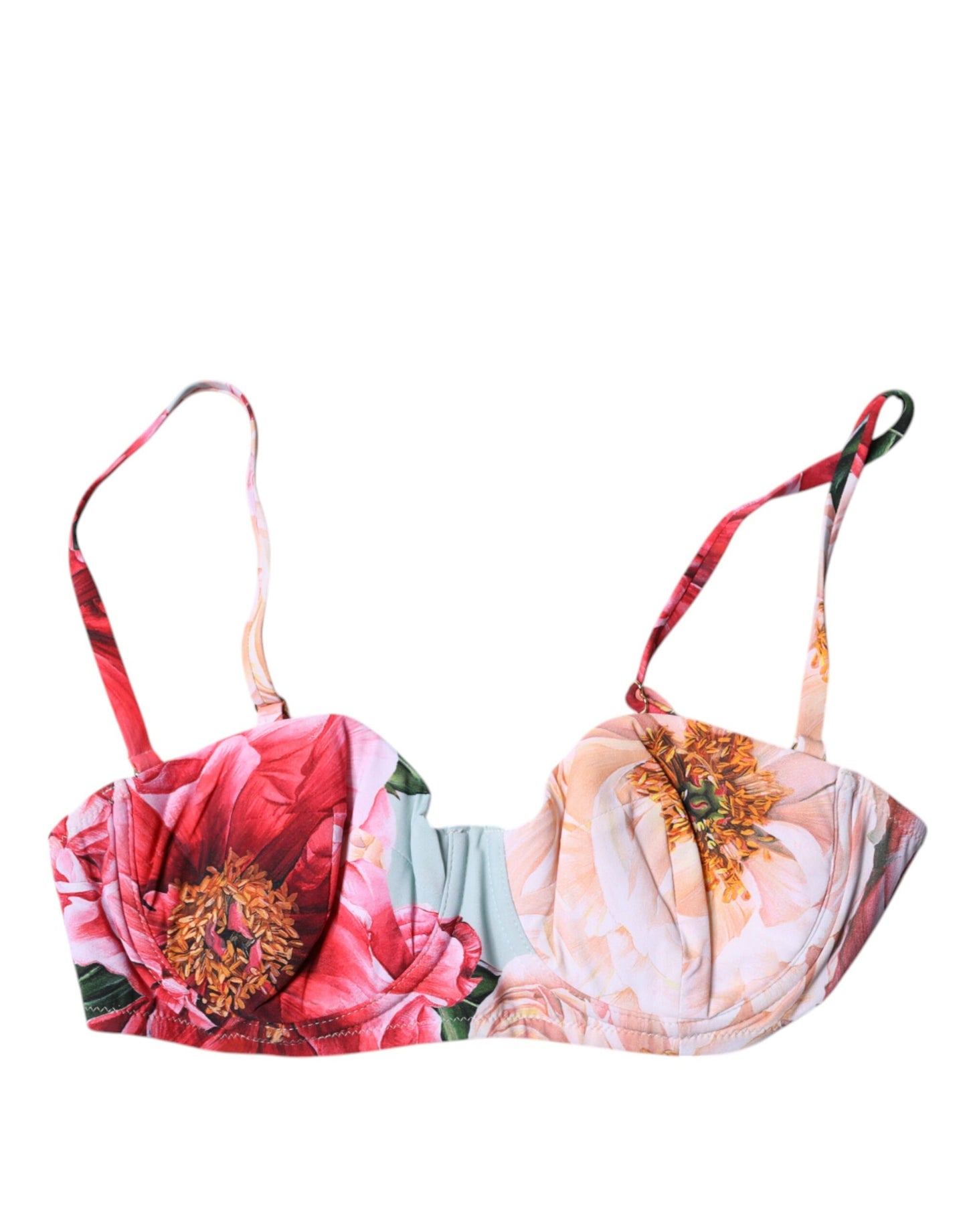 Soutien-gorge balconnet rembourré à fleurs multicolores Dolce & Gabbana