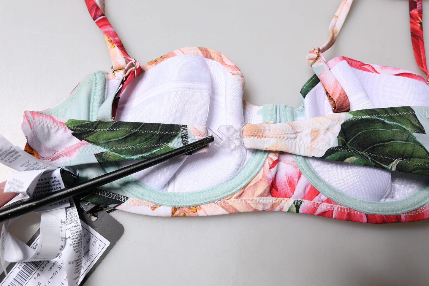 Soutien-gorge balconnet rembourré à fleurs multicolores Dolce & Gabbana