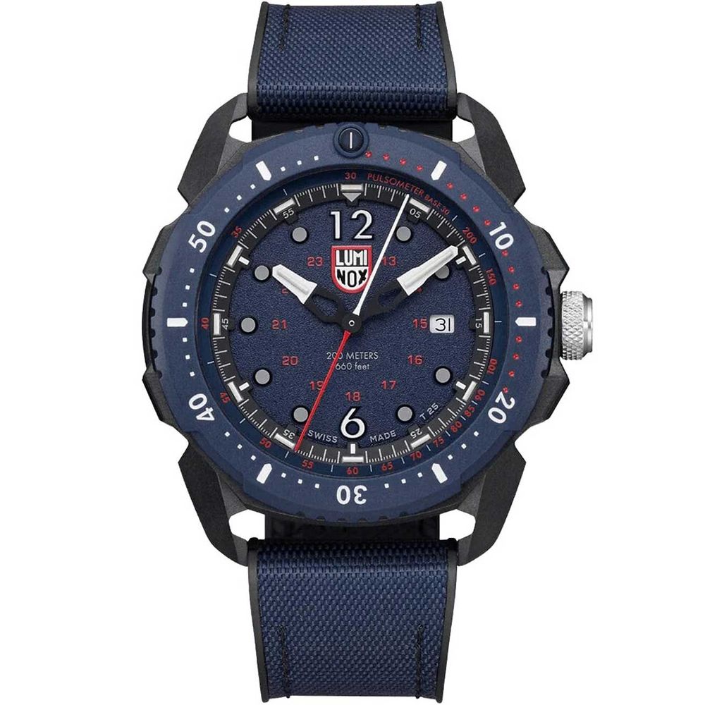 Montre Luminox en caoutchouc bleu