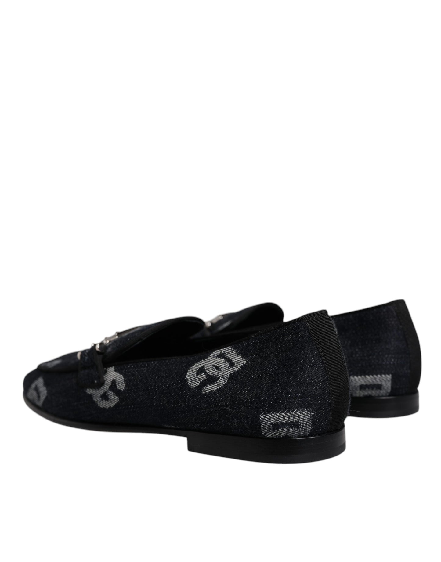 Mocassins en coton à logo noir Dolce & Gabbana, chaussures habillées habillées