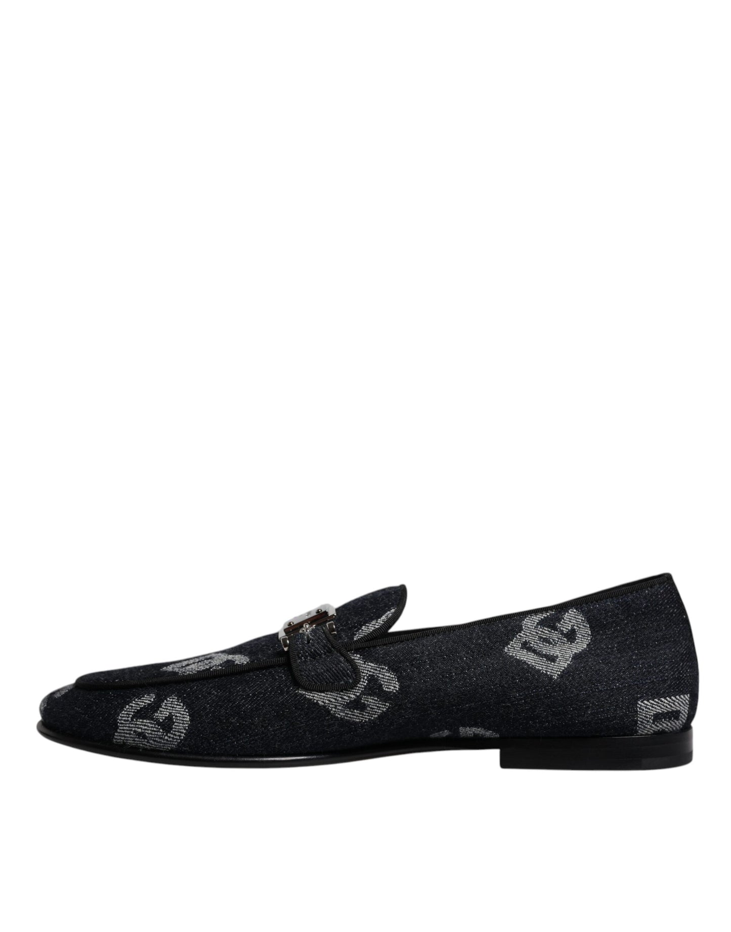 Mocassins en coton à logo noir Dolce & Gabbana, chaussures habillées habillées