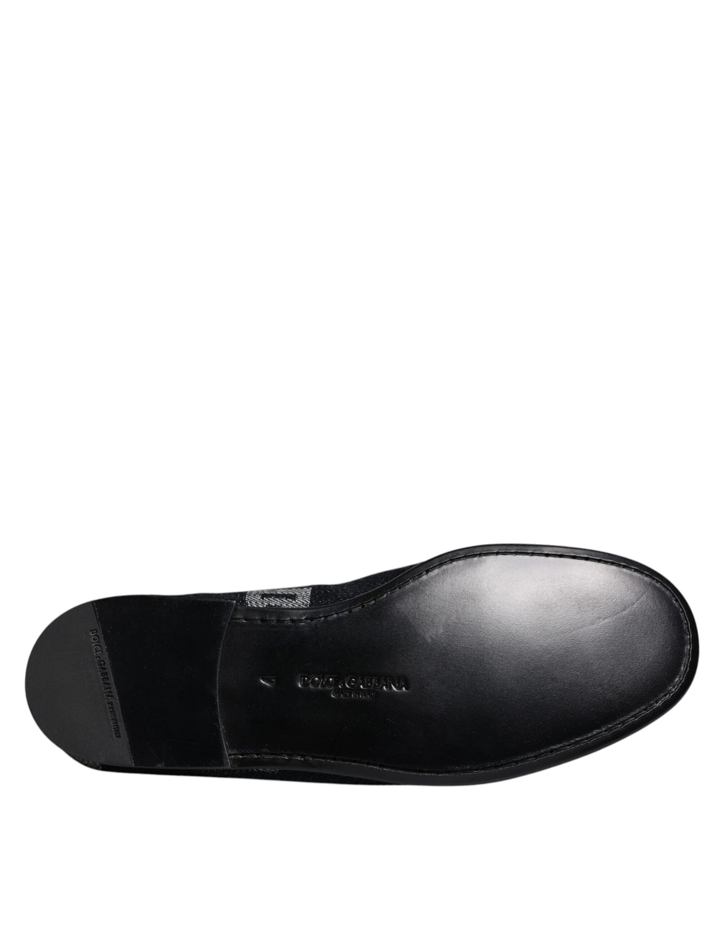 Mocassins en coton à logo noir Dolce & Gabbana, chaussures habillées habillées