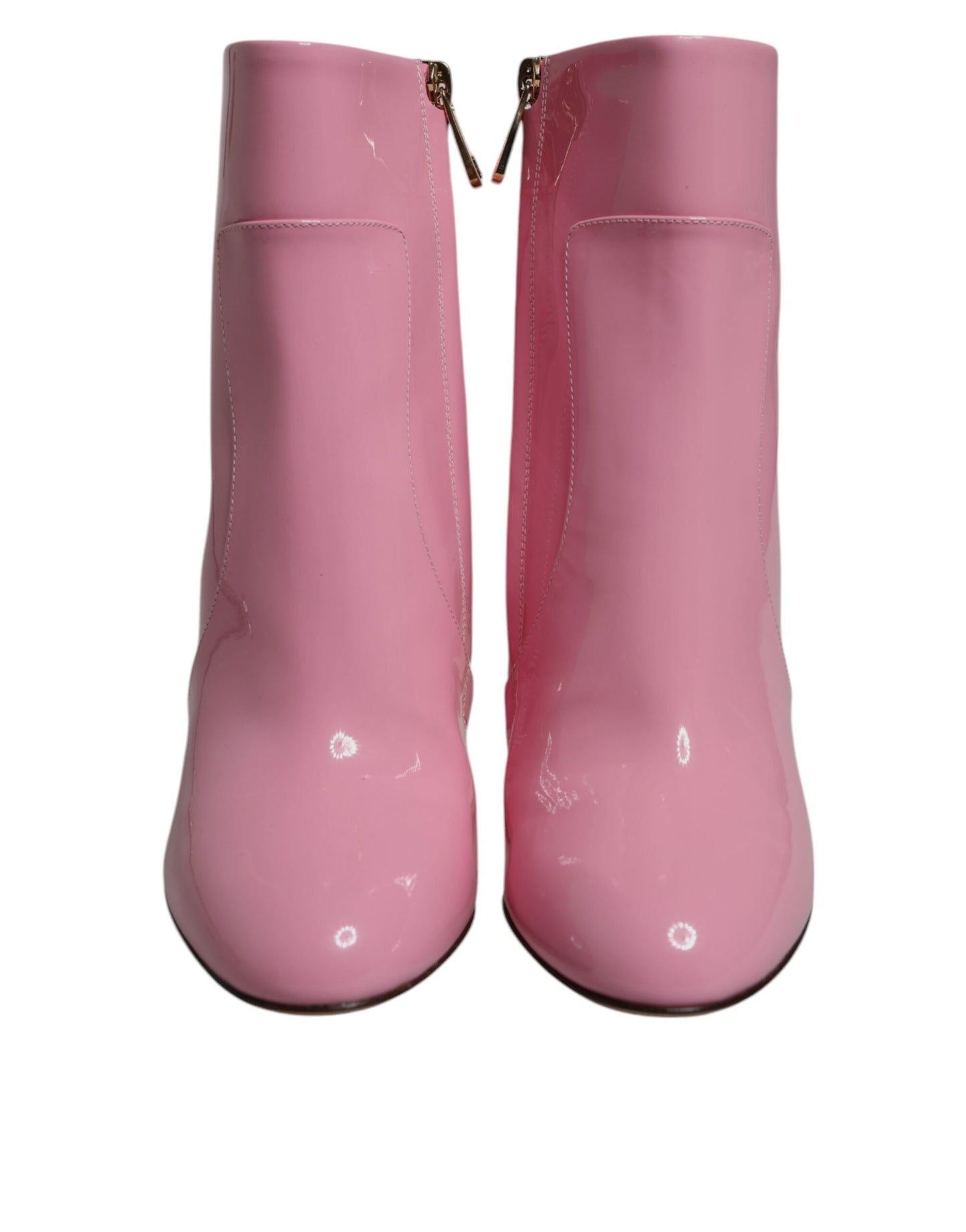 Dolce & Gabbana Pink Patent Leather Heel Mid Calf Boots Shoes by Dolce & Gabbana