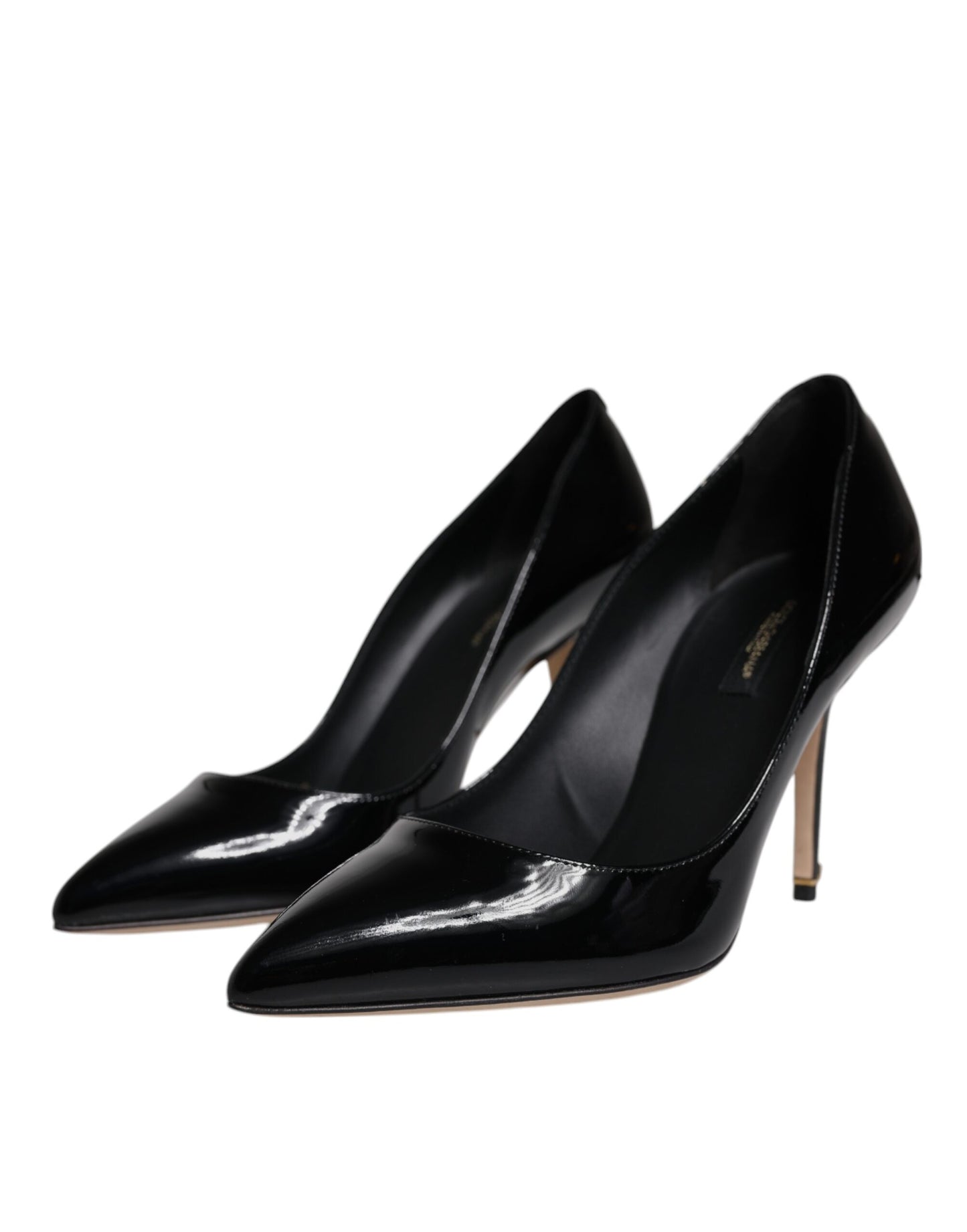 Escarpins à talons hauts en cuir verni noir Dolce & Gabbana