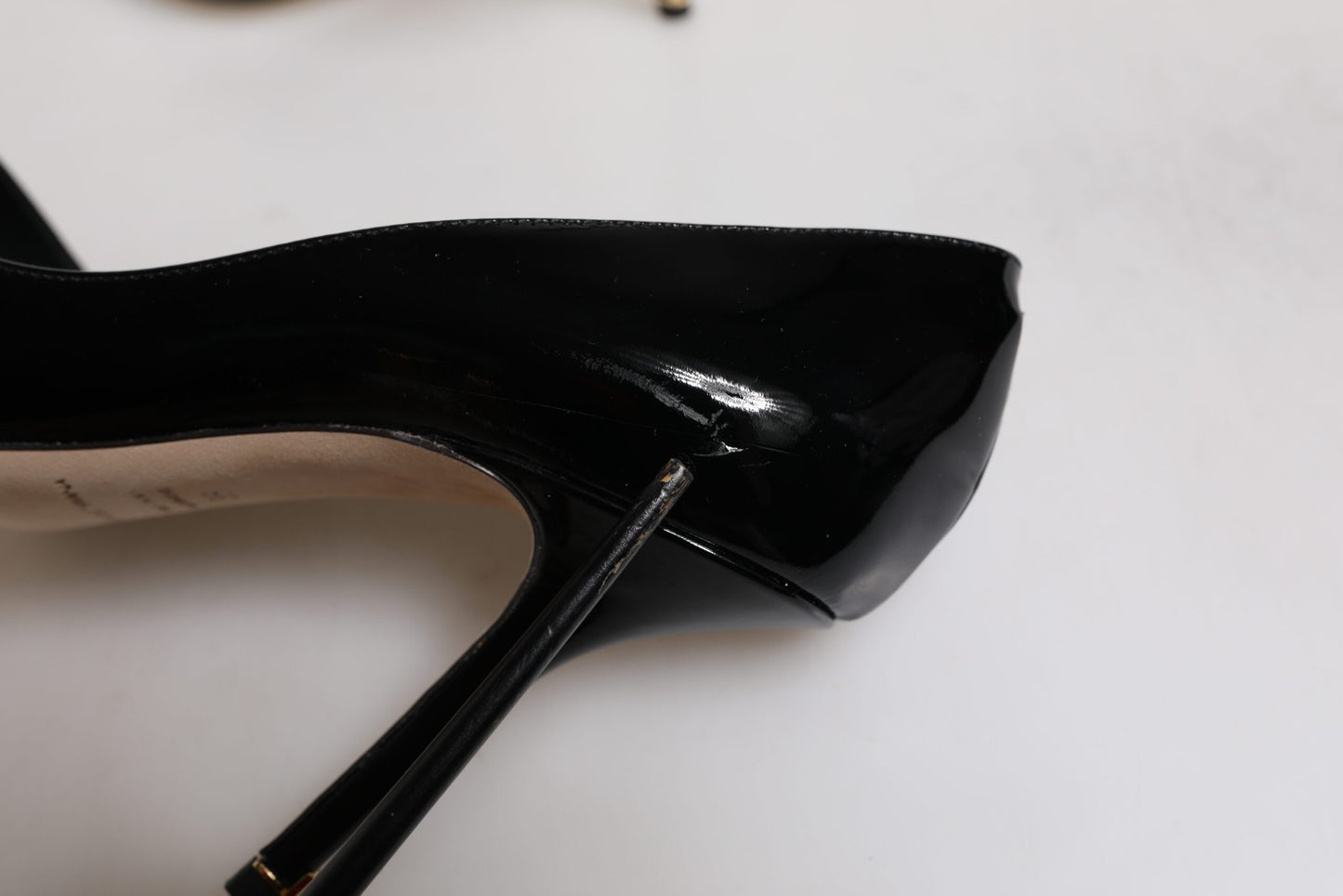 Escarpins à talons hauts en cuir verni noir Dolce & Gabbana