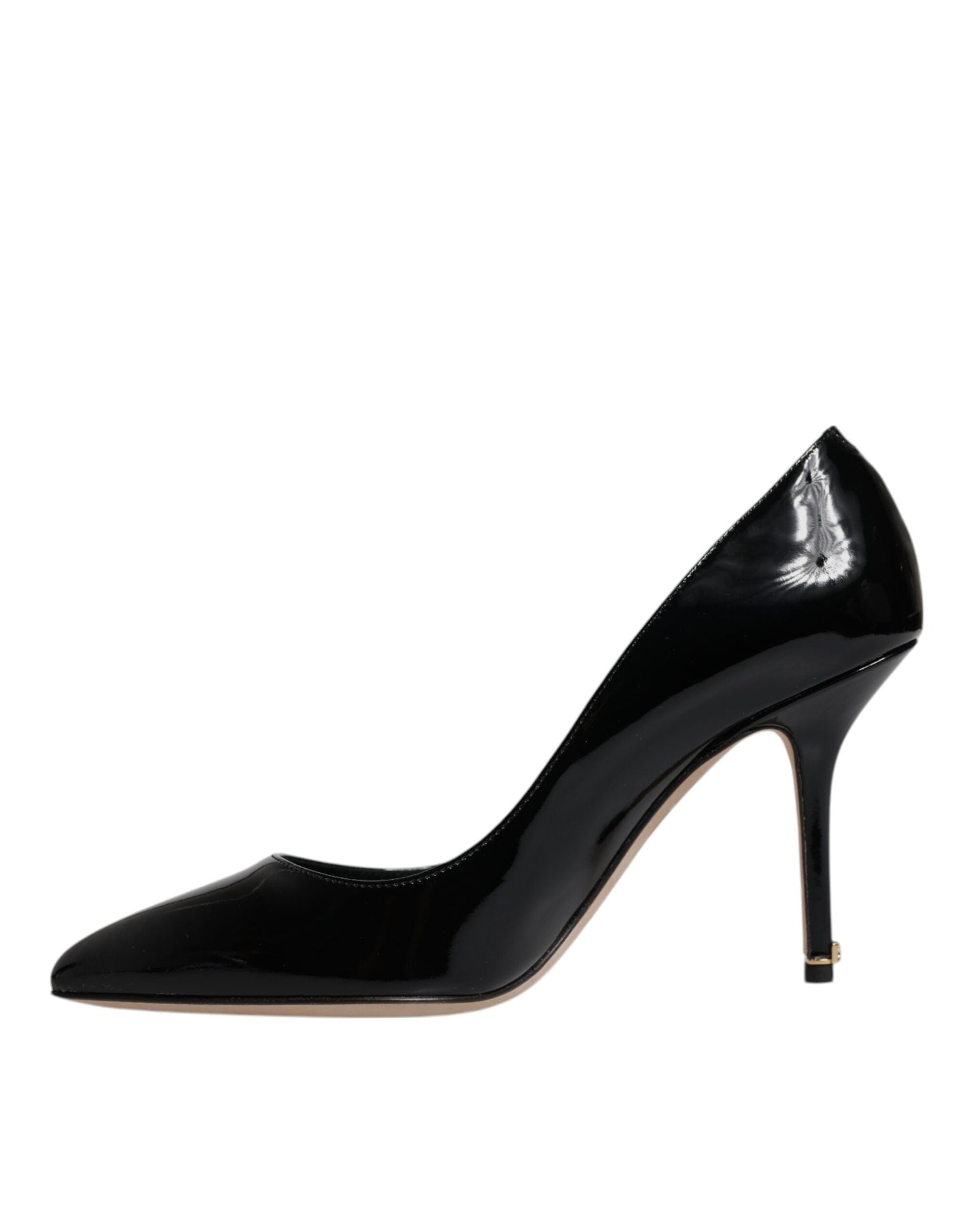 Escarpins à talons hauts en cuir verni noir Dolce & Gabbana