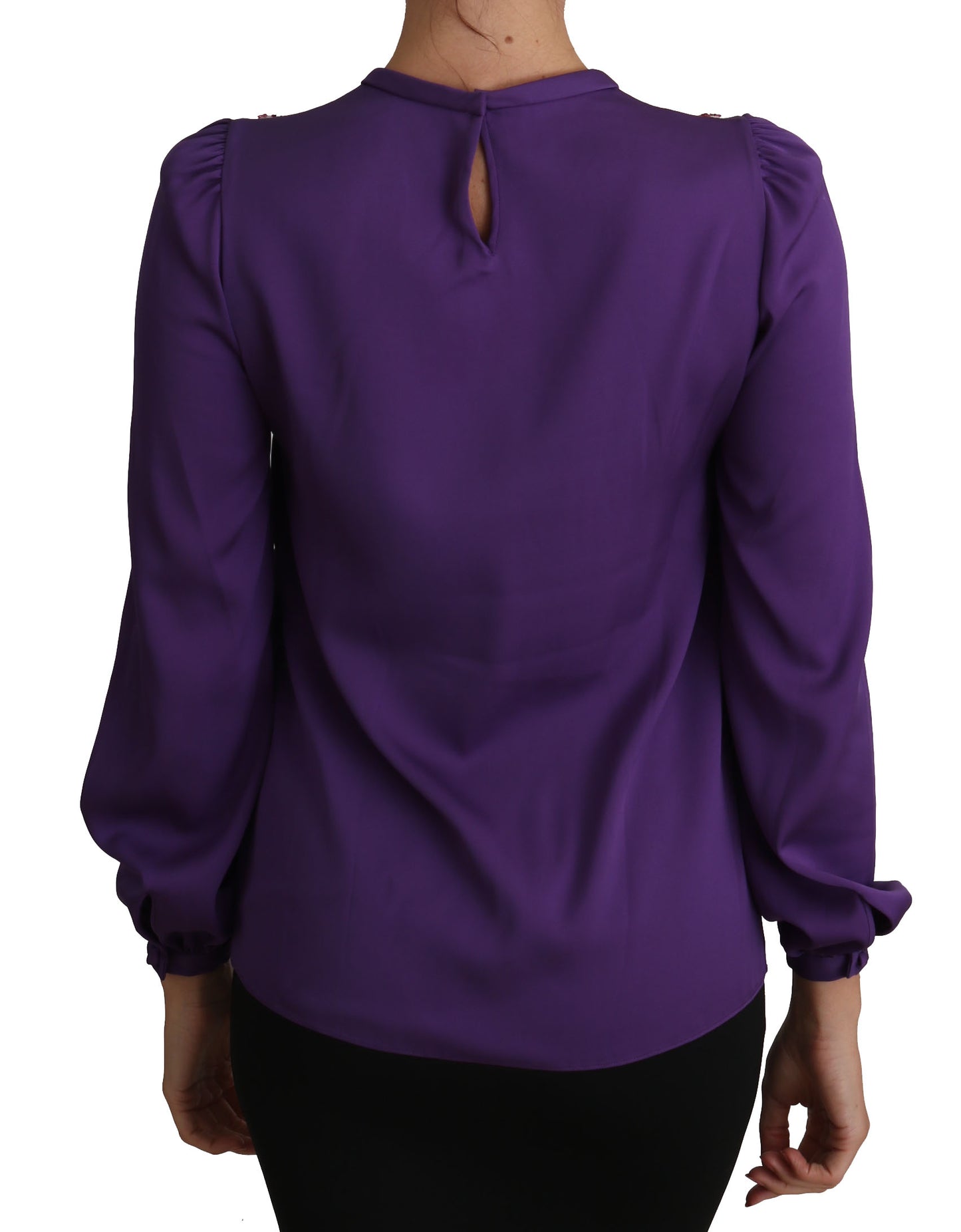 Chemisier en soie violet enchanté Dolce & Gabbana à cristaux