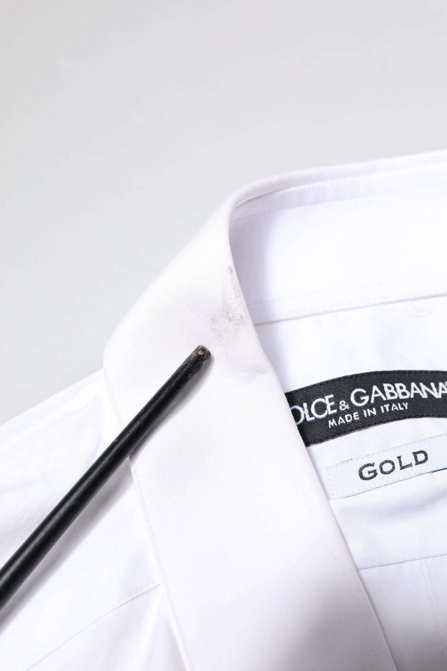 Dolce & Gabbana White GOLD Cotton Long Sleeves Men Dress Shirt by Dolce & Gabbana