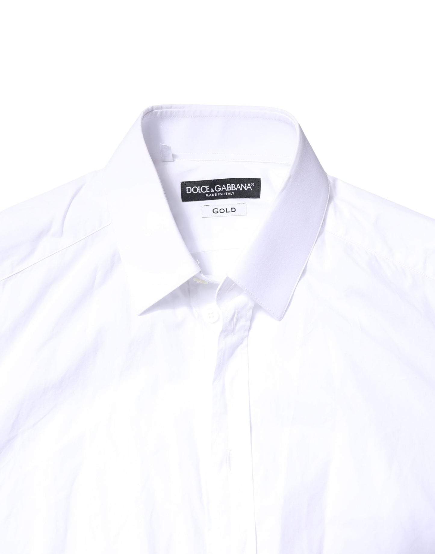 Dolce & Gabbana White GOLD Cotton Long Sleeves Men Dress Shirt by Dolce & Gabbana