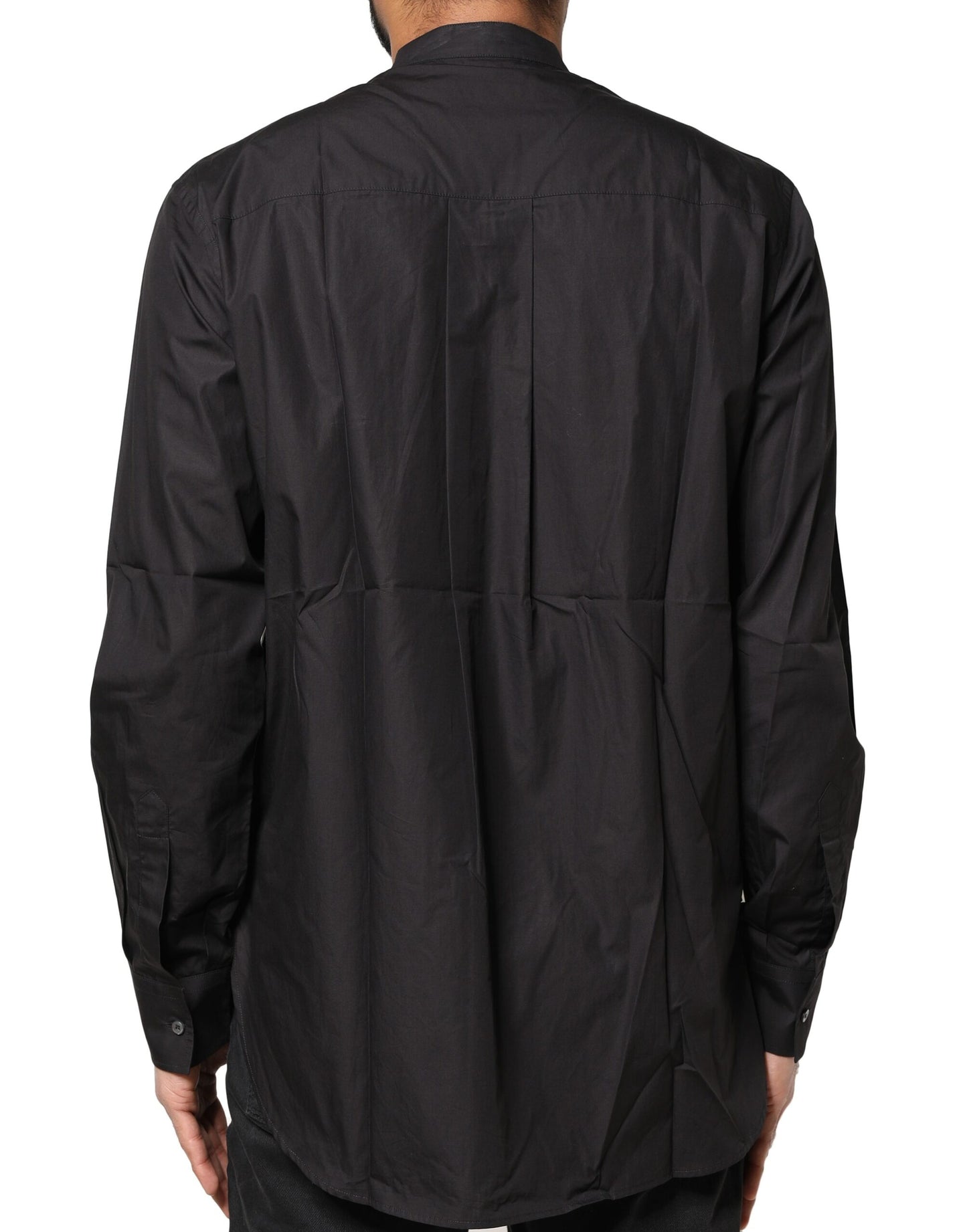 Dolce & Gabbana Black Cotton Button Down Men Casual Shirt by Dolce & Gabbana