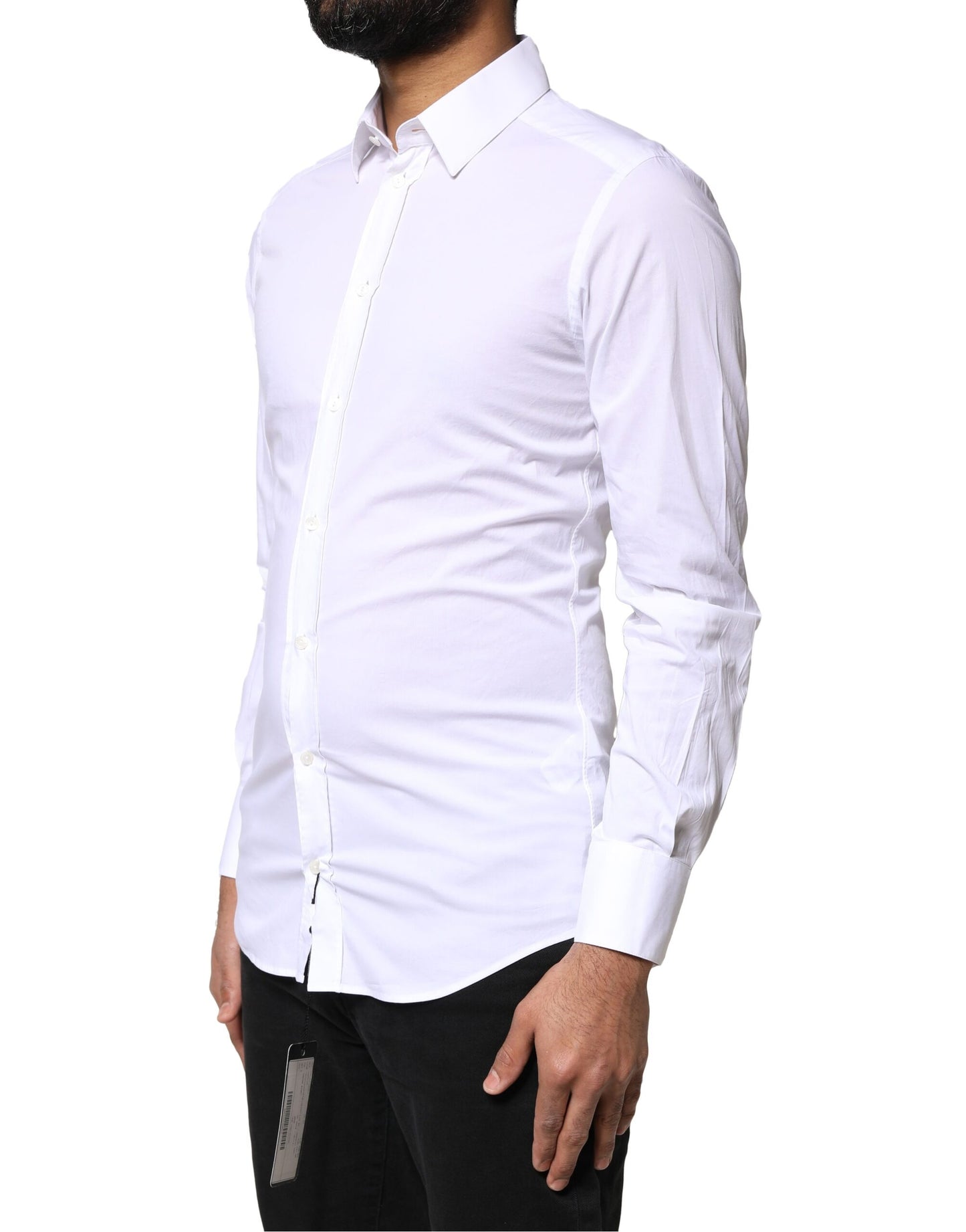 Dolce & Gabbana White GOLD Cotton Long Sleeves Dress Shirt by Dolce & Gabbana