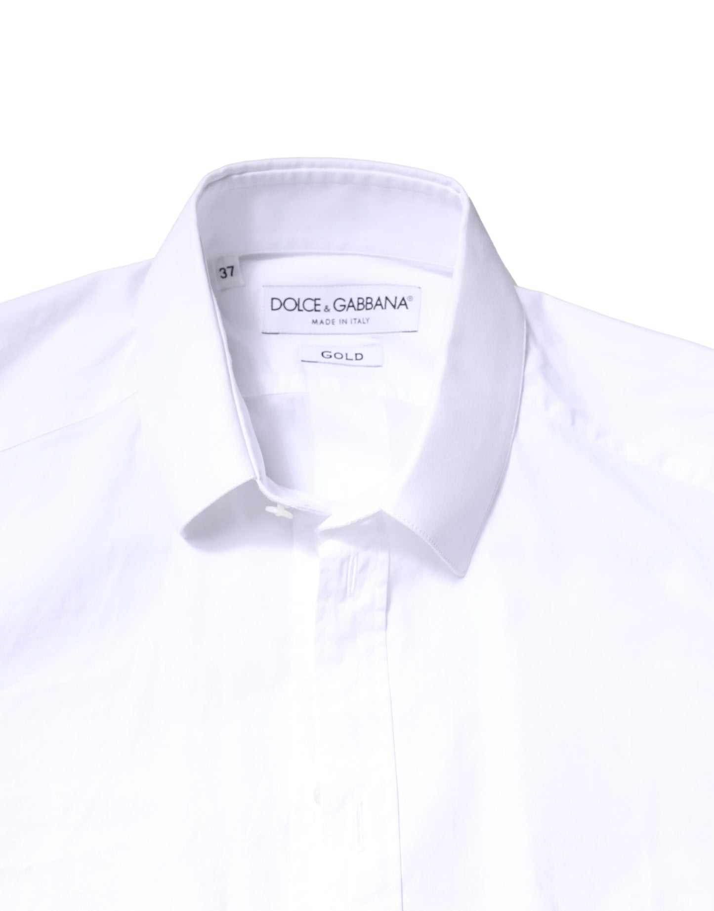 Dolce & Gabbana White GOLD Cotton Long Sleeves Dress Shirt by Dolce & Gabbana