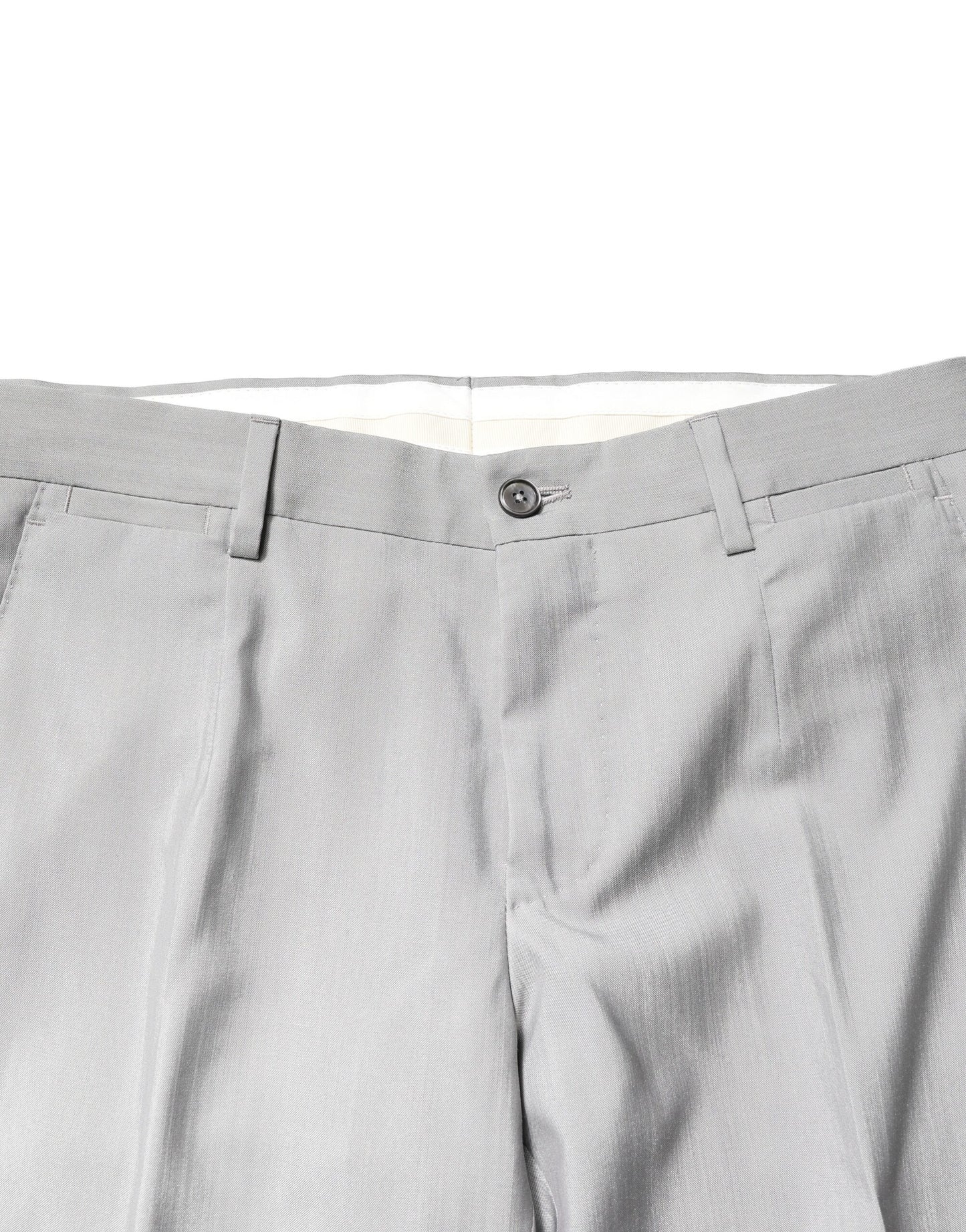Costume deux pièces en laine gris clair Dolce & Gabbana, coupe formelle, couleur or