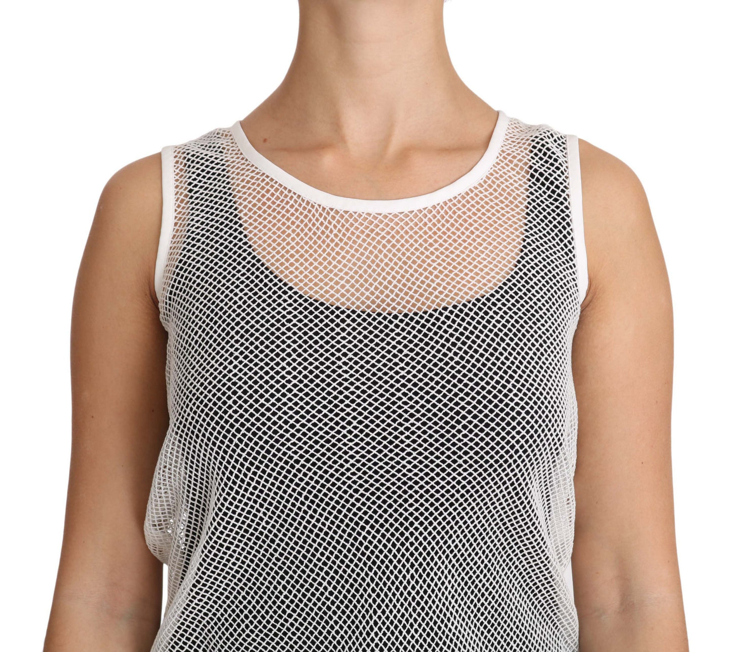 Dolce & Gabbana - Haut blanc transparent sans manches élégant