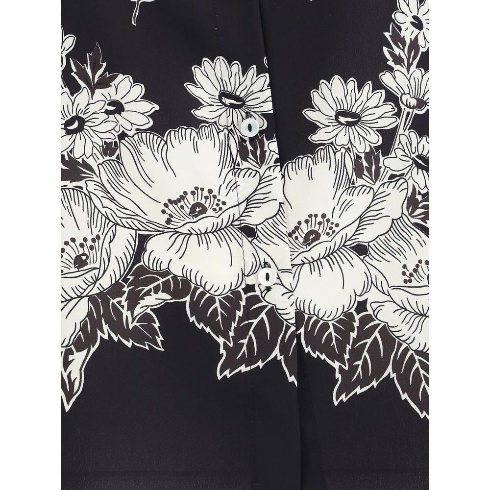 PAROSH Asymmetric Floral print Shirt