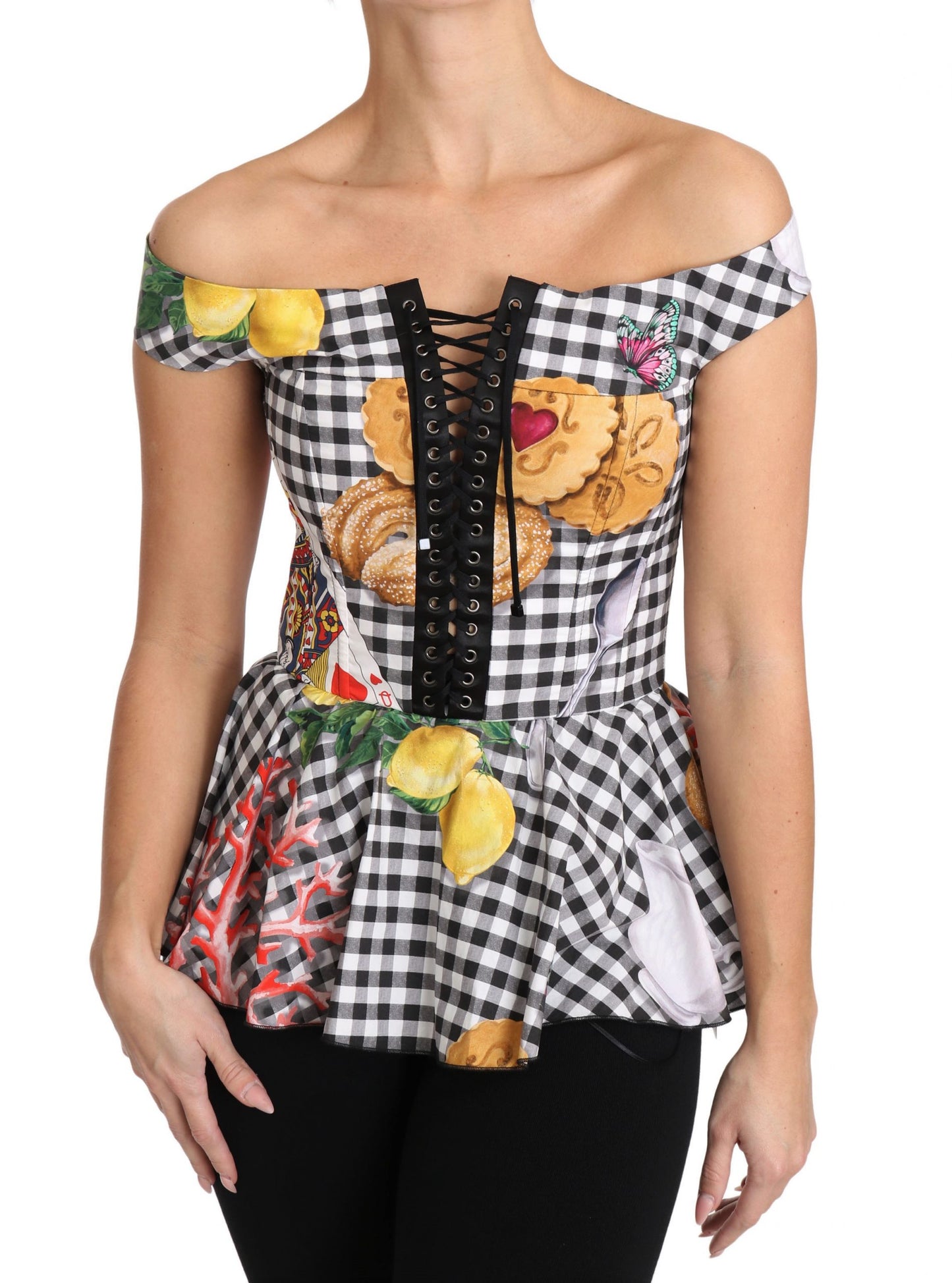 Chemisier corset à carreaux chic Dolce & Gabbana