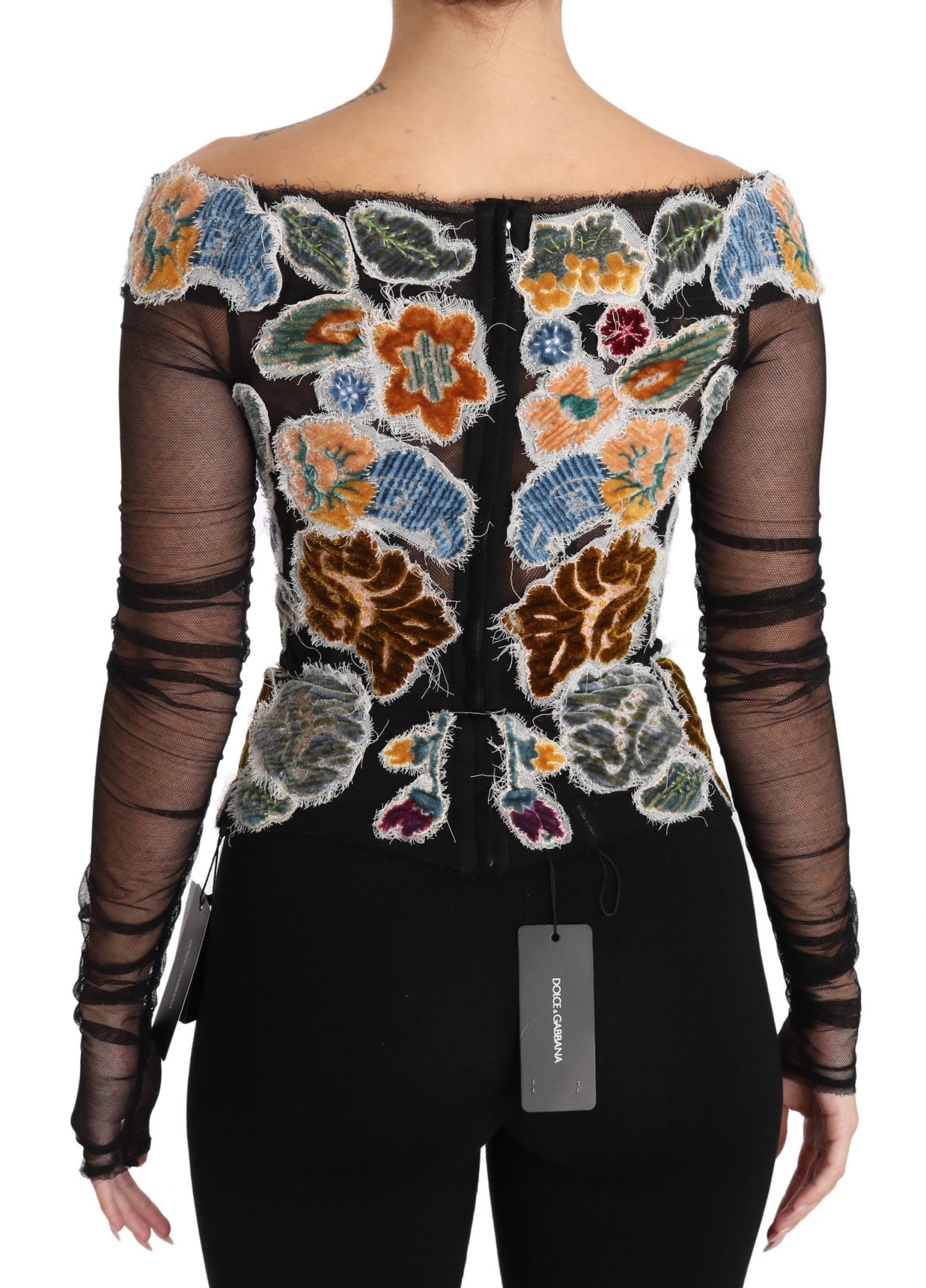 Dolce & Gabbana Haut élégant à manches longues et appliqués floraux