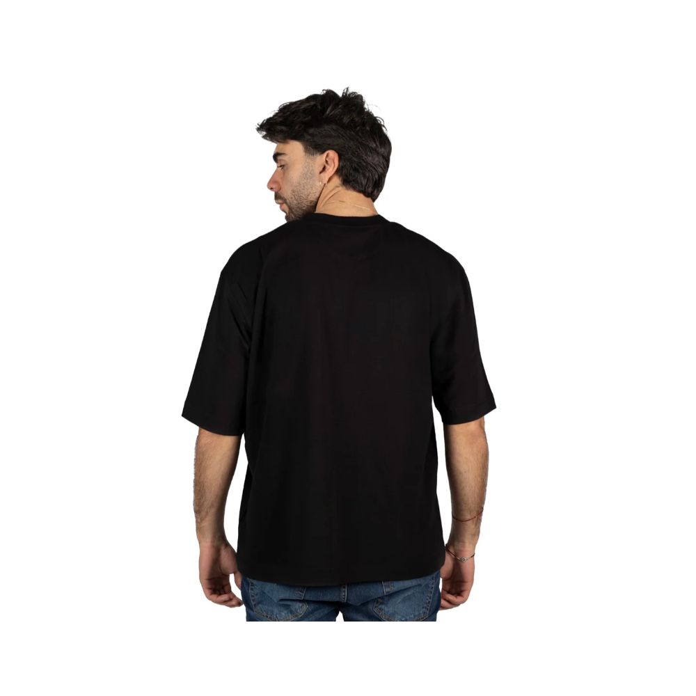 Alpha Studio Black Cotton T-Shirt by Alpha Studio