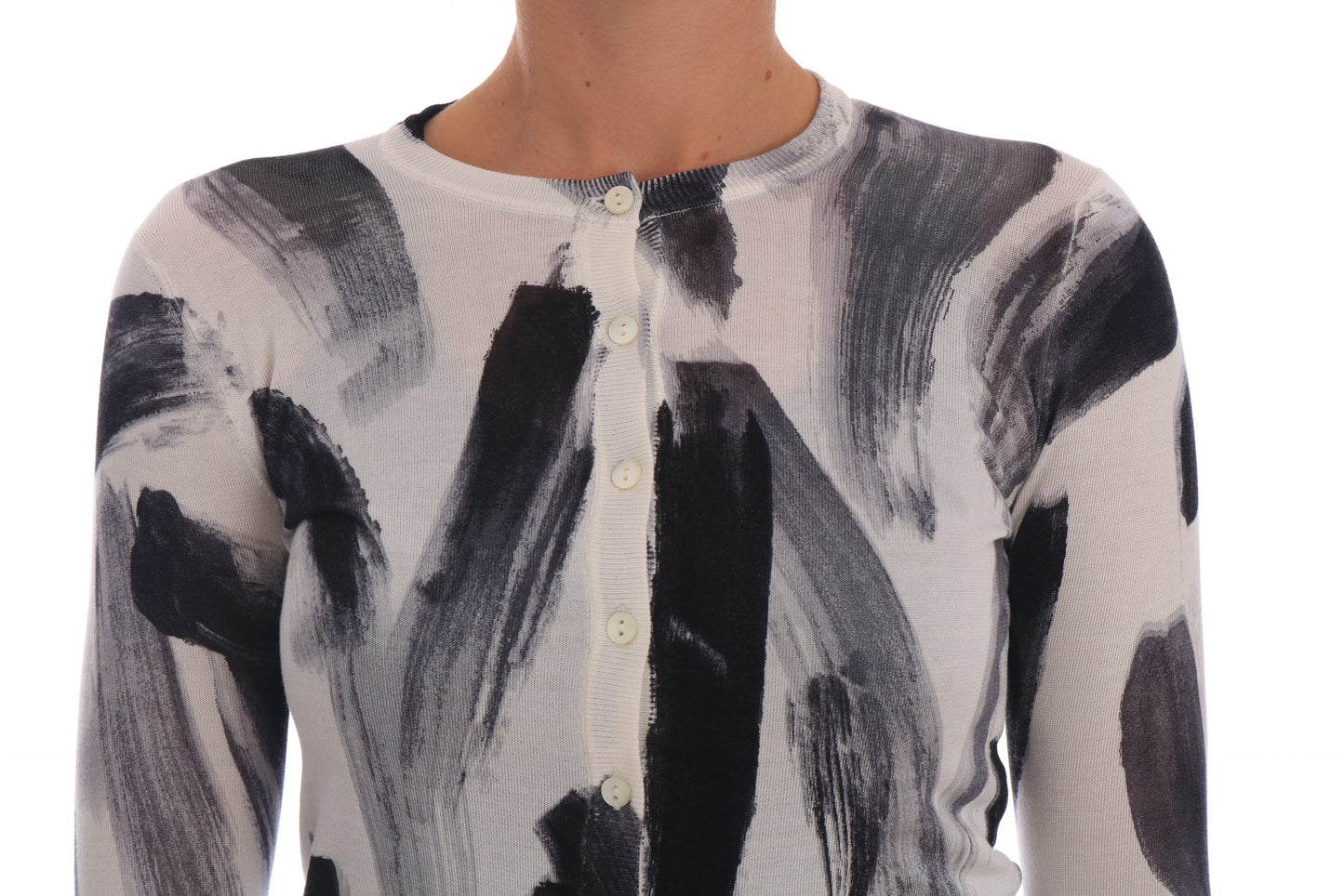 Pull élégant en soie à motif de traits Dolce & Gabbana