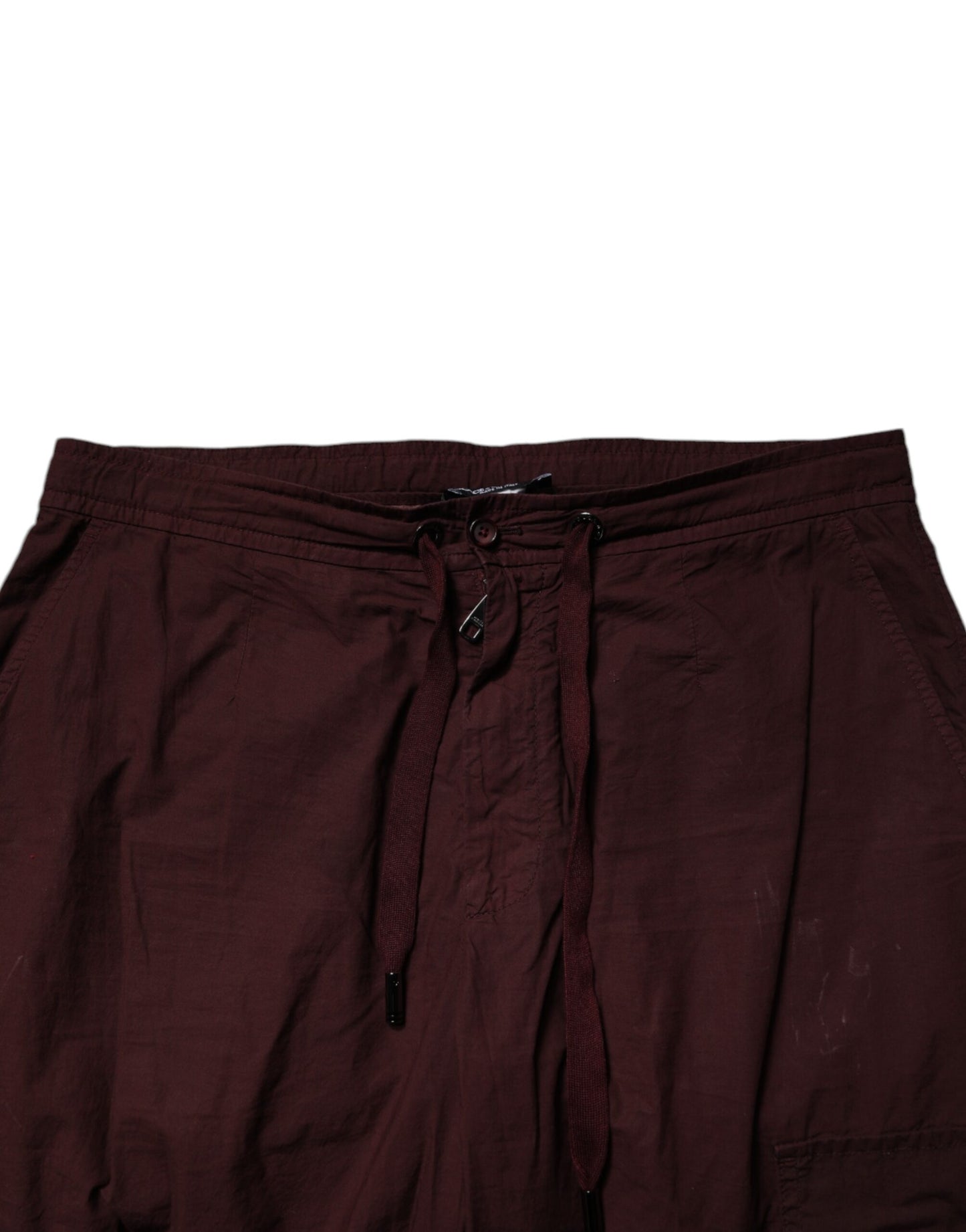 Dolce & Gabbana Maroon Cotton Cargo Jogger Sweatpants Pants by Dolce & Gabbana