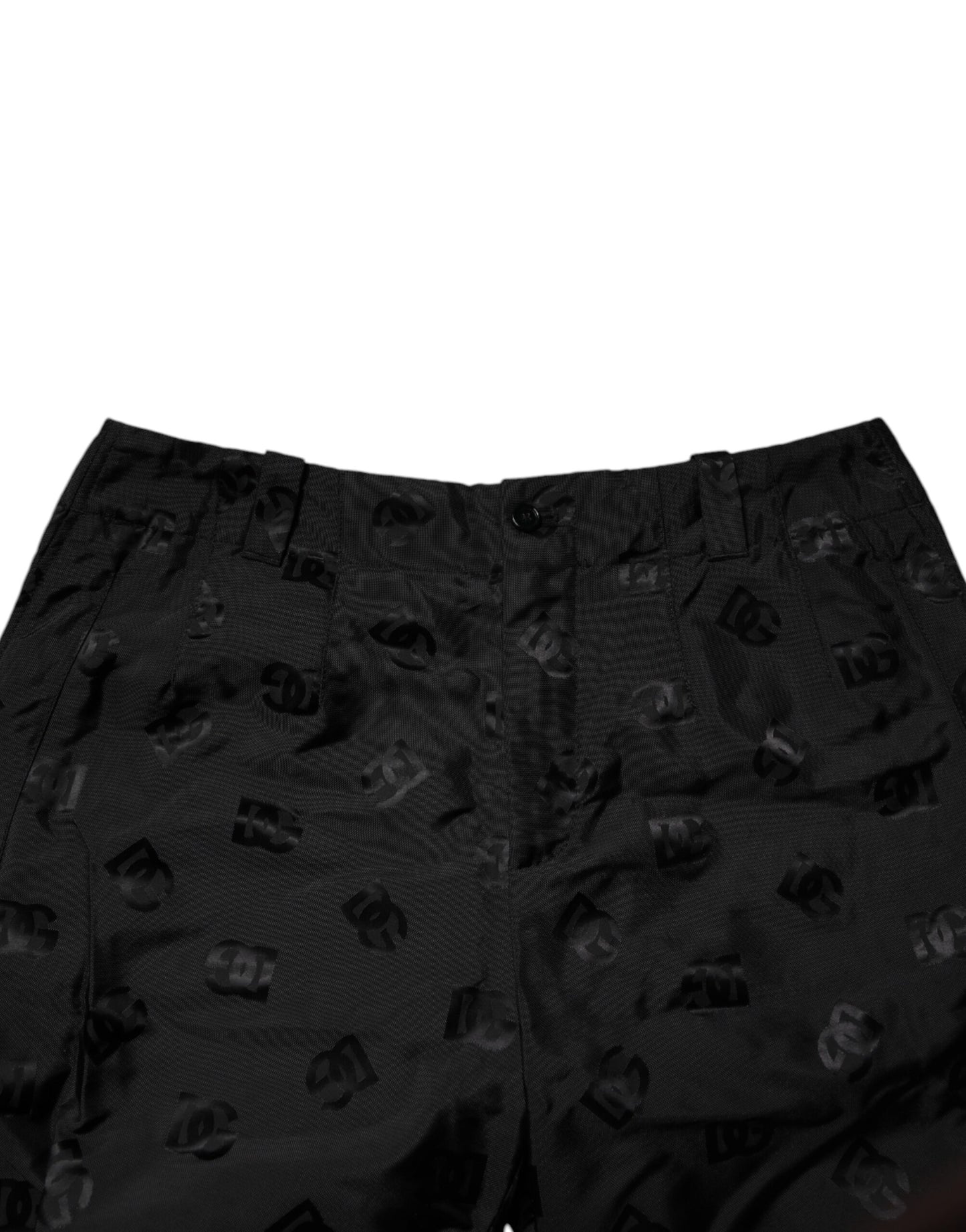 Dolce & Gabbana Black Logo Monogram Straight Pants by Dolce & Gabbana