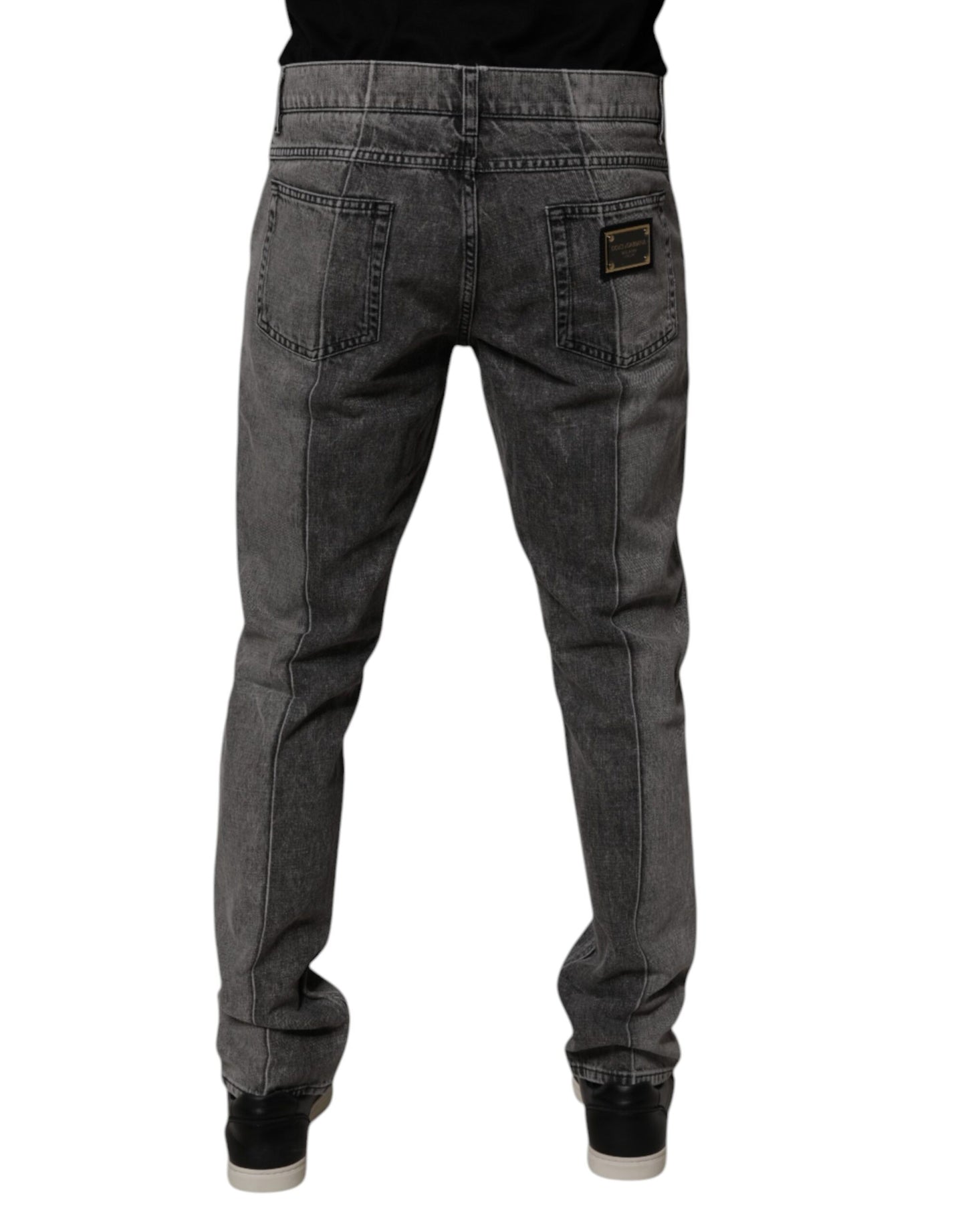 Dolce & Gabbana Two Tone Gray Cotton Denim Jeans by Dolce & Gabbana