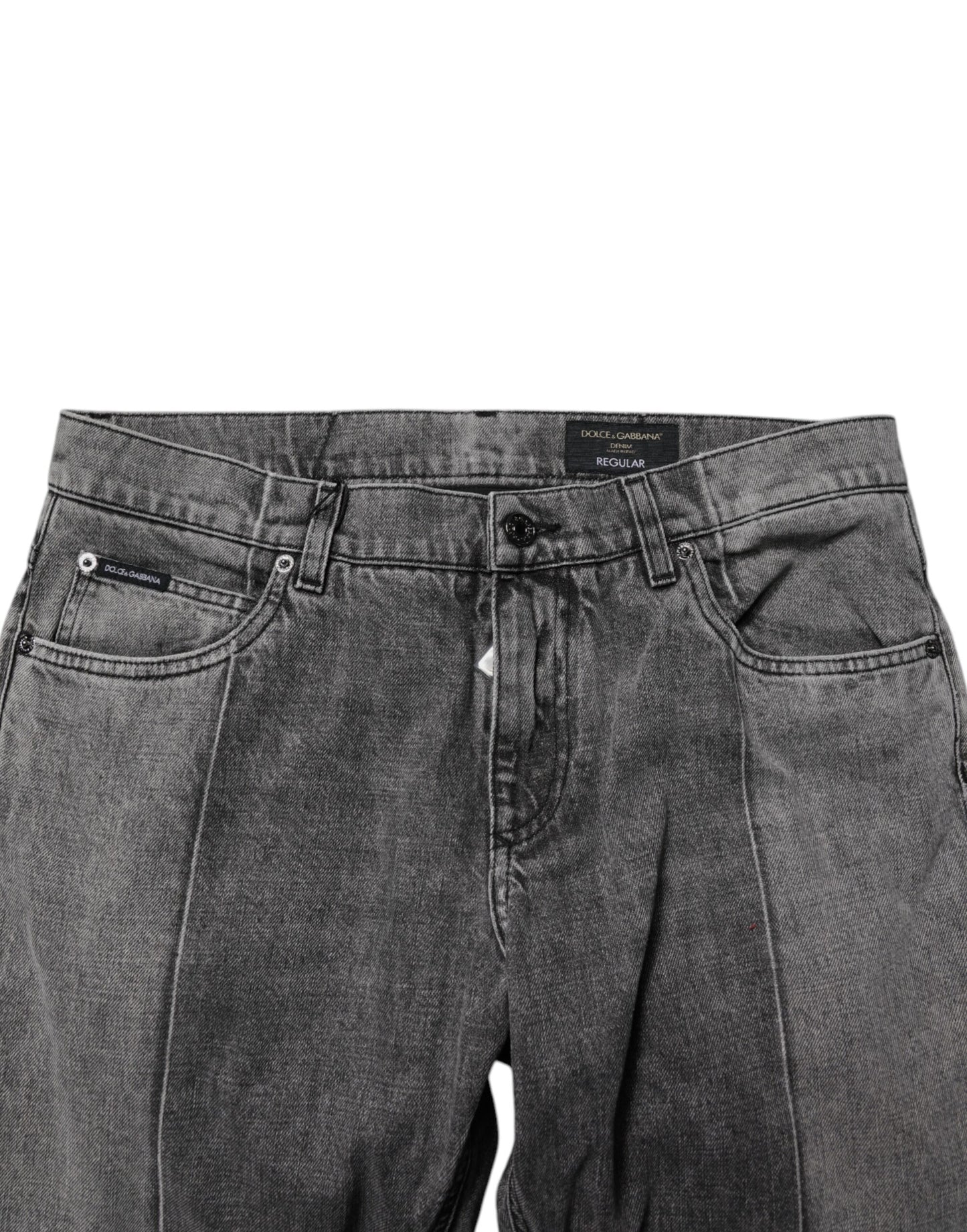 Dolce & Gabbana Two Tone Gray Cotton Denim Jeans by Dolce & Gabbana