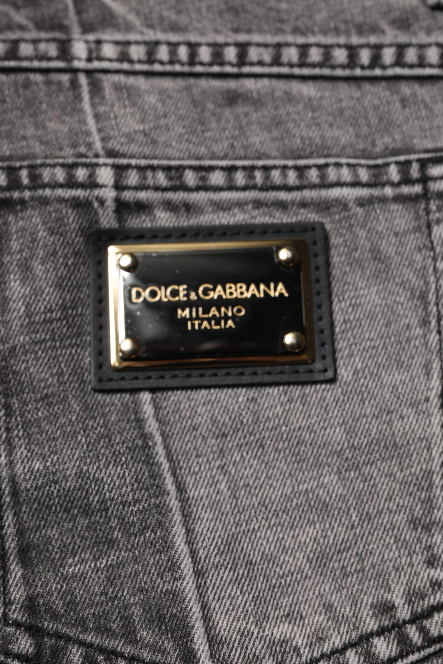 Dolce & Gabbana Two Tone Gray Cotton Denim Jeans by Dolce & Gabbana